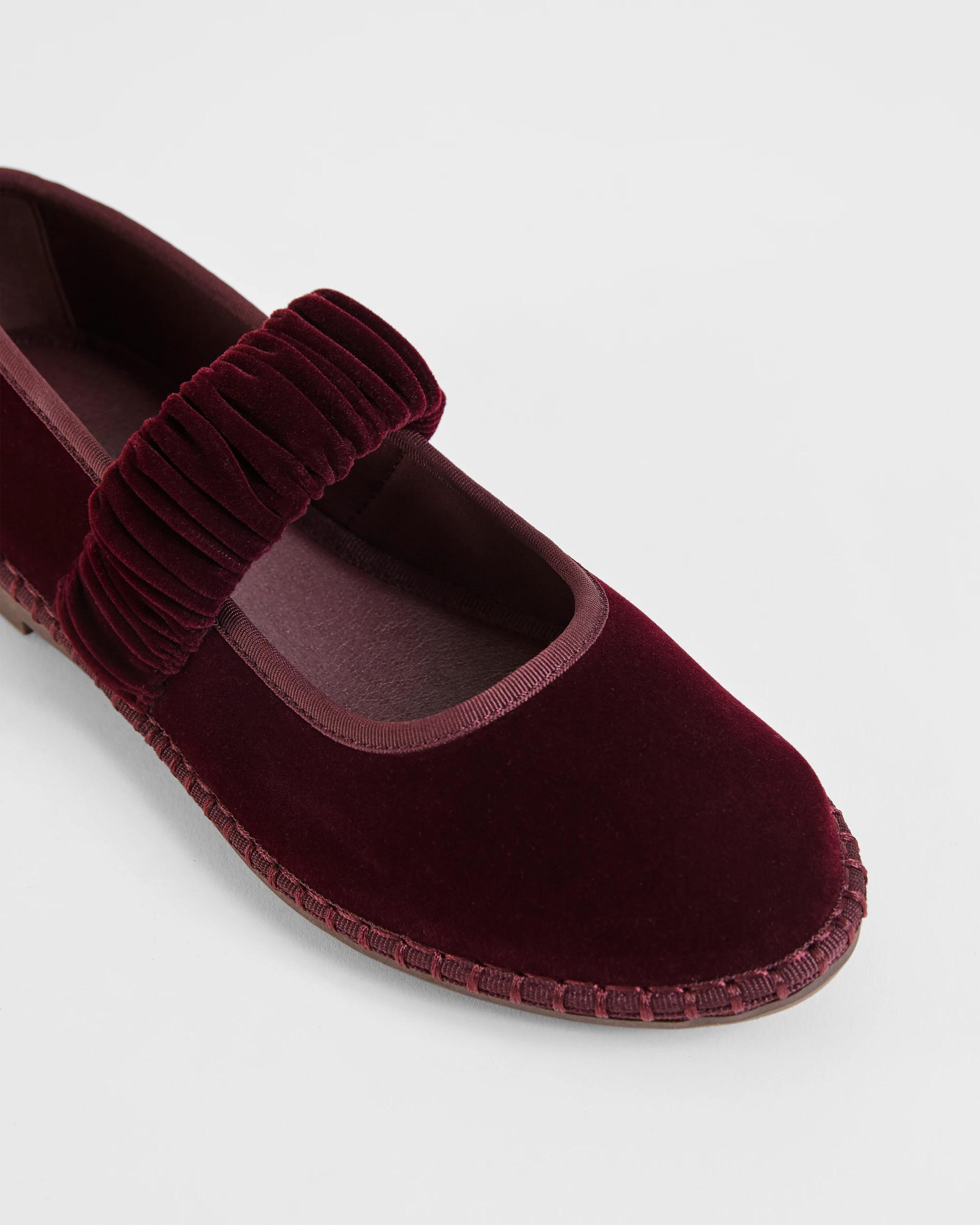 3 Target Woman Velvet Mary Jane Ballet Flats - Suzette BURGUNDY, 3 of 3