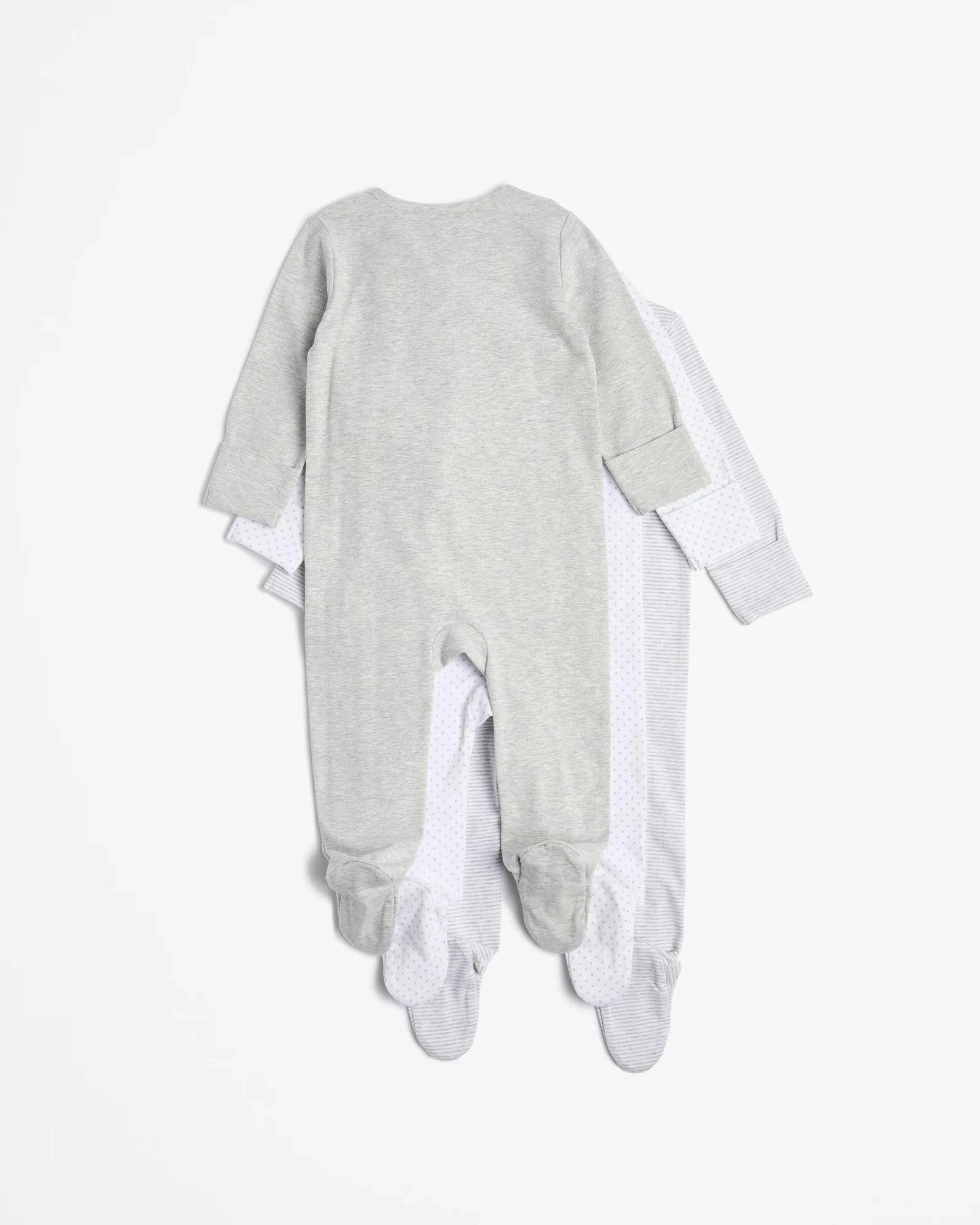 5 Target Baby Baby Organic Cotton Print Zip Coveralls 3 Pack GREY MARLE, 5 of 5