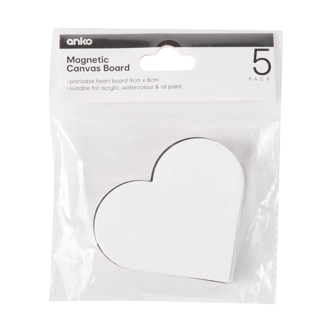 1 5 Pack Magnetic Canvas Board - Heart, 1 of 3