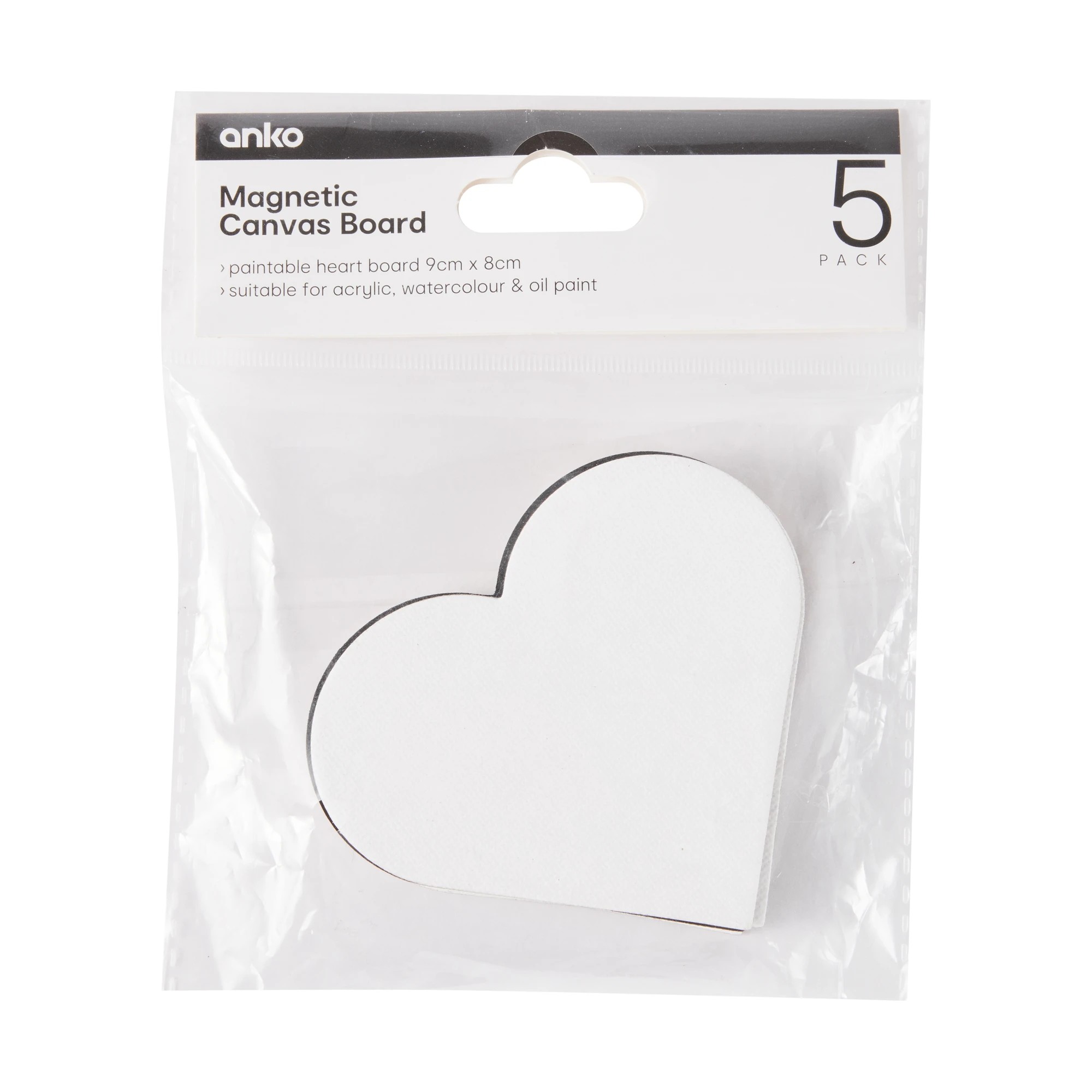 1 5 Pack Magnetic Canvas Board - Heart, 1 of 3