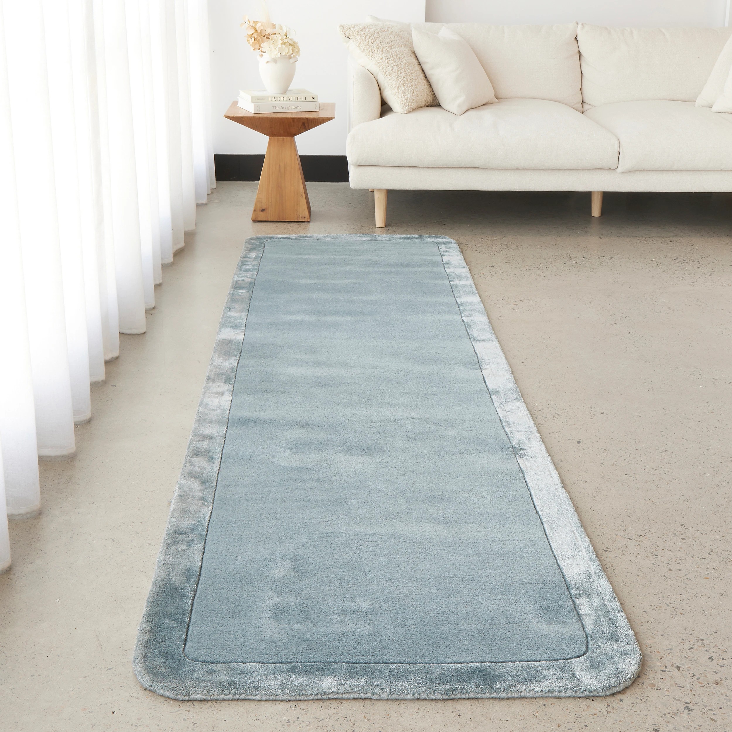 1 Common Ground Rugs Nexus Blue 400x80cm - Large Runner Rug - Silver, 1 of 7