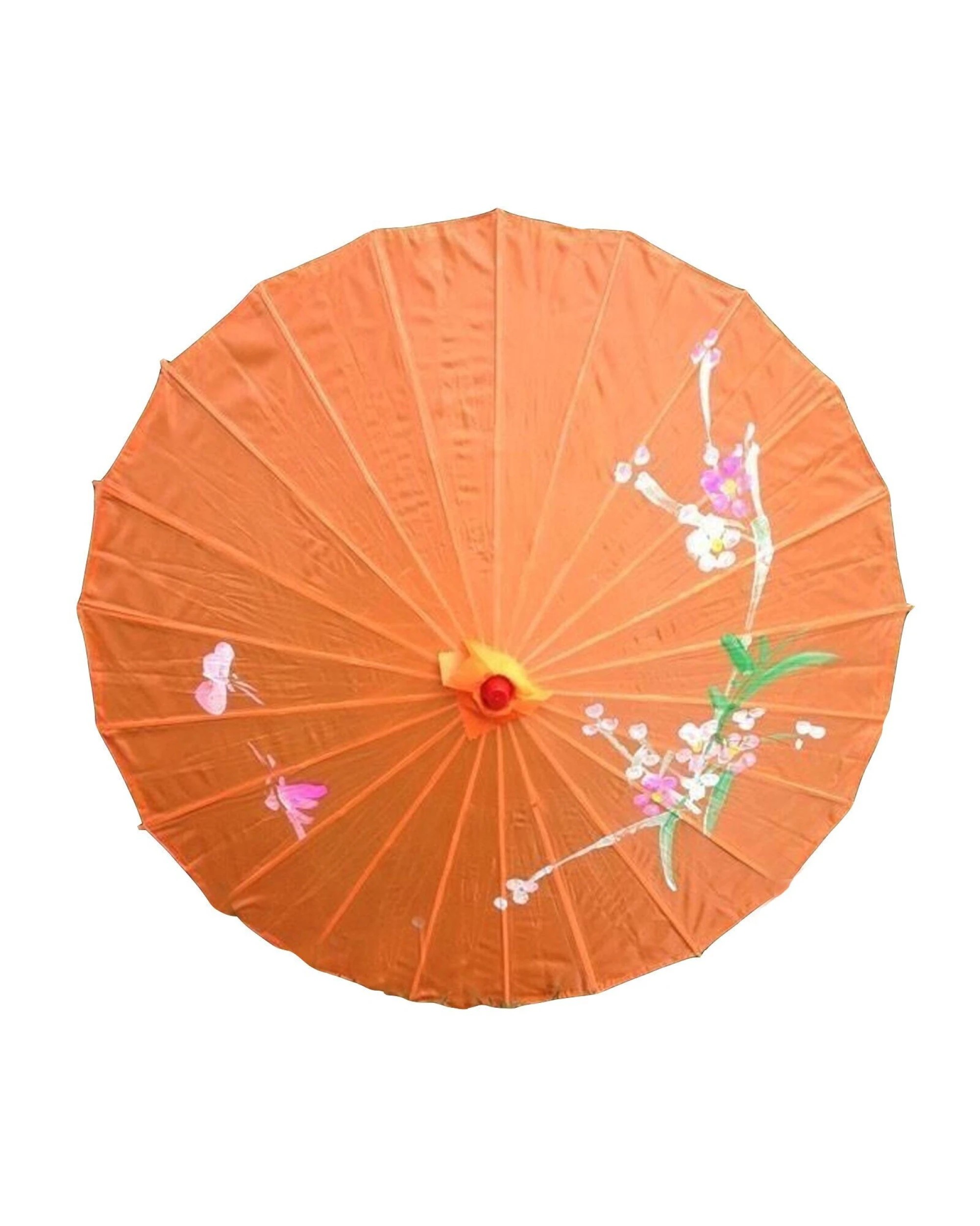 2 BR Costumes Bamboo Parasol Umbrella Japanese Flower Pattern 12 Pack - Orange, 2 of 3