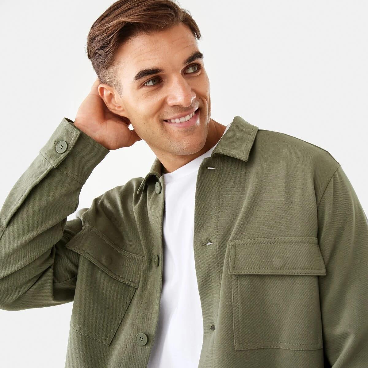 5 Long Sleeve Textured Knit Shirt Khaki, 5 of 8