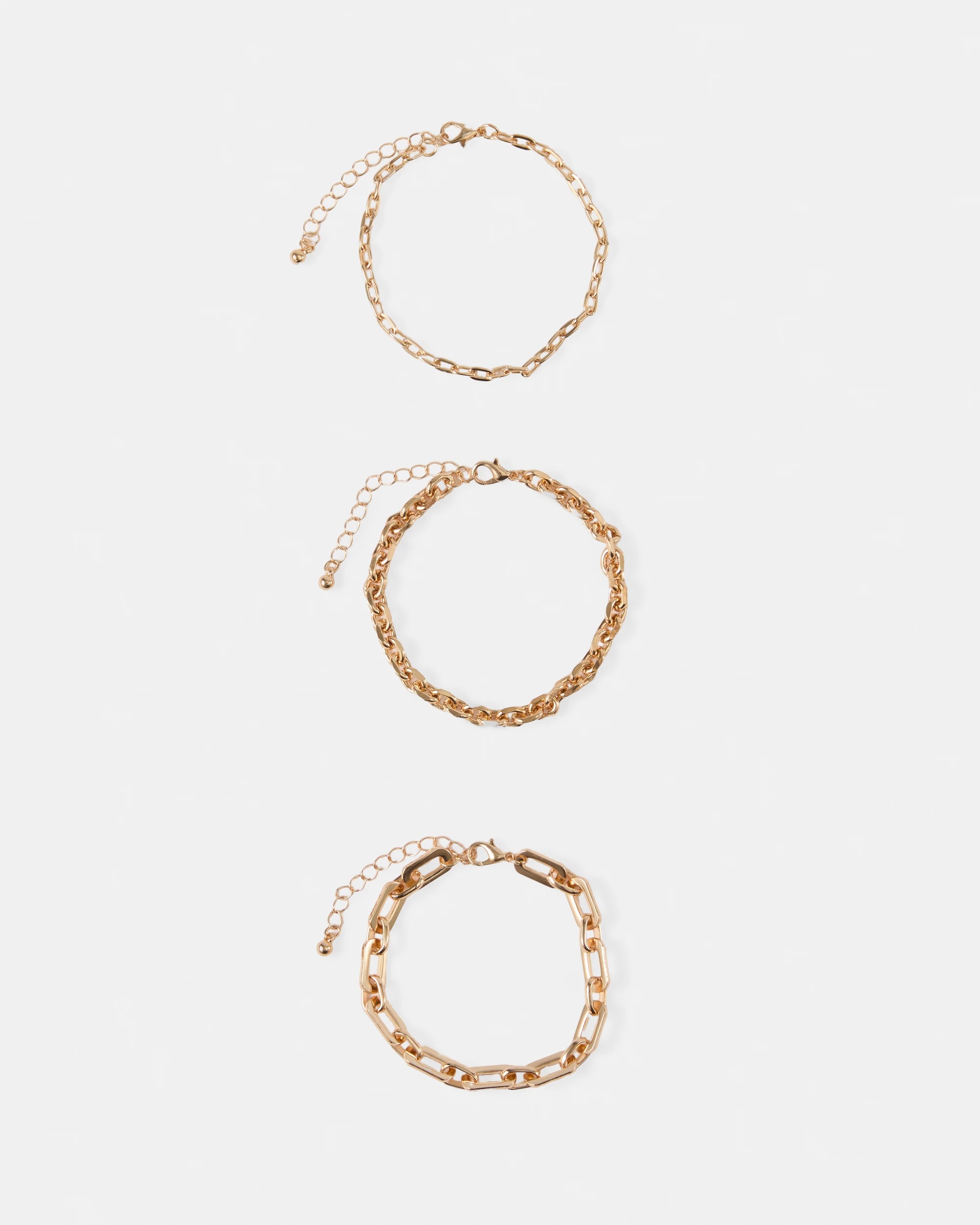 1 3 Pack Chain Bracelets - Gold Tone, 1 of 6