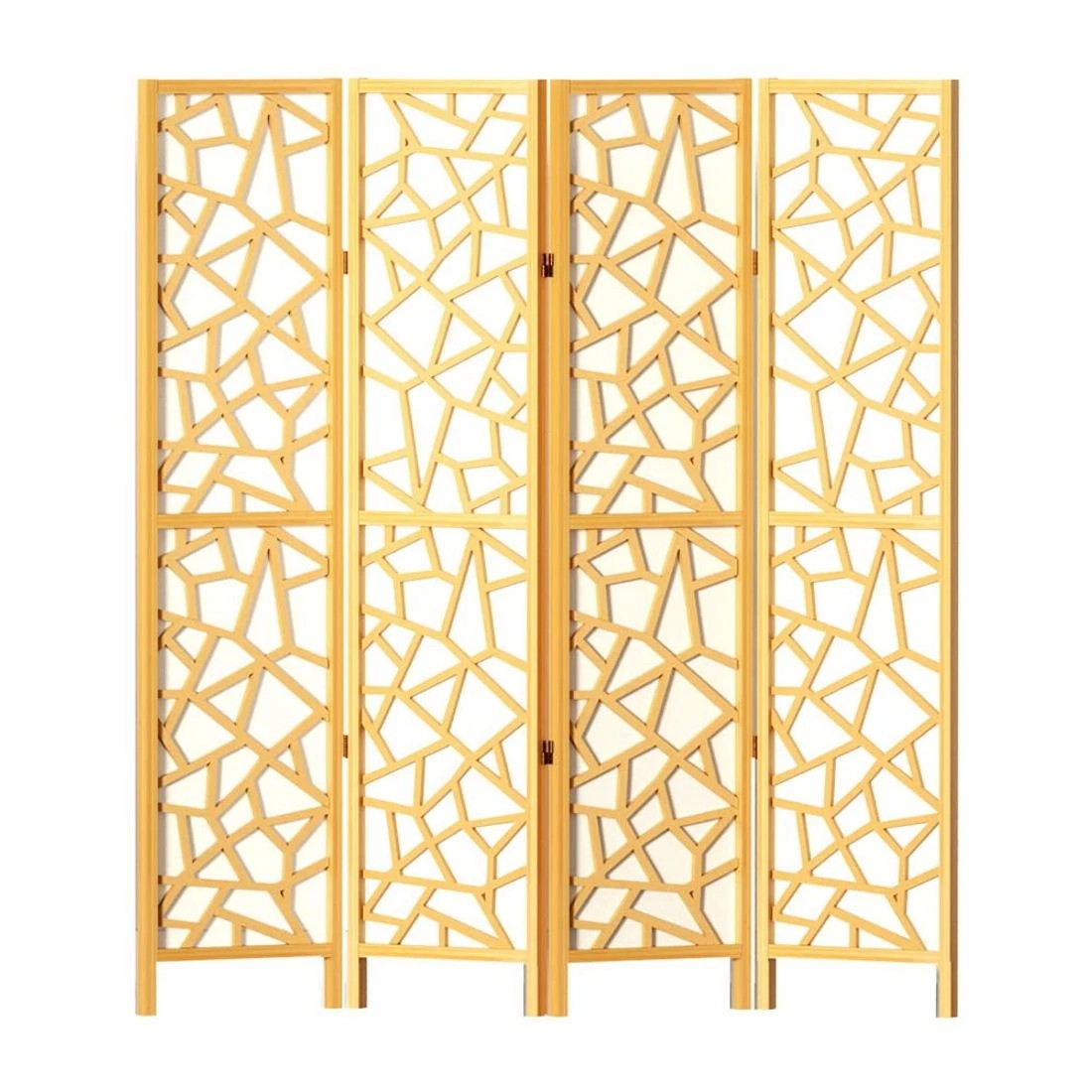 3 Artiss 4 Panel Room Divider Screen 162x170cm Clover - Natural, 3 of 7