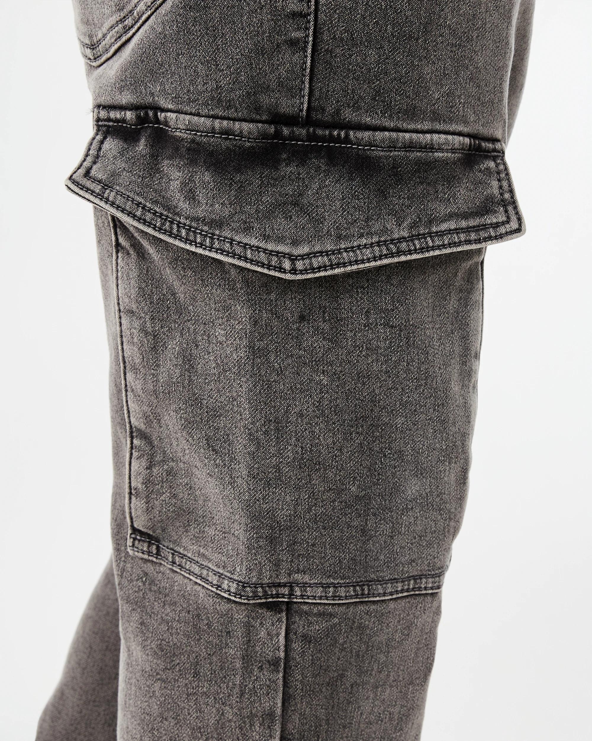 6 Cuffed Denim Joggers Grey Wash, 6 of 7