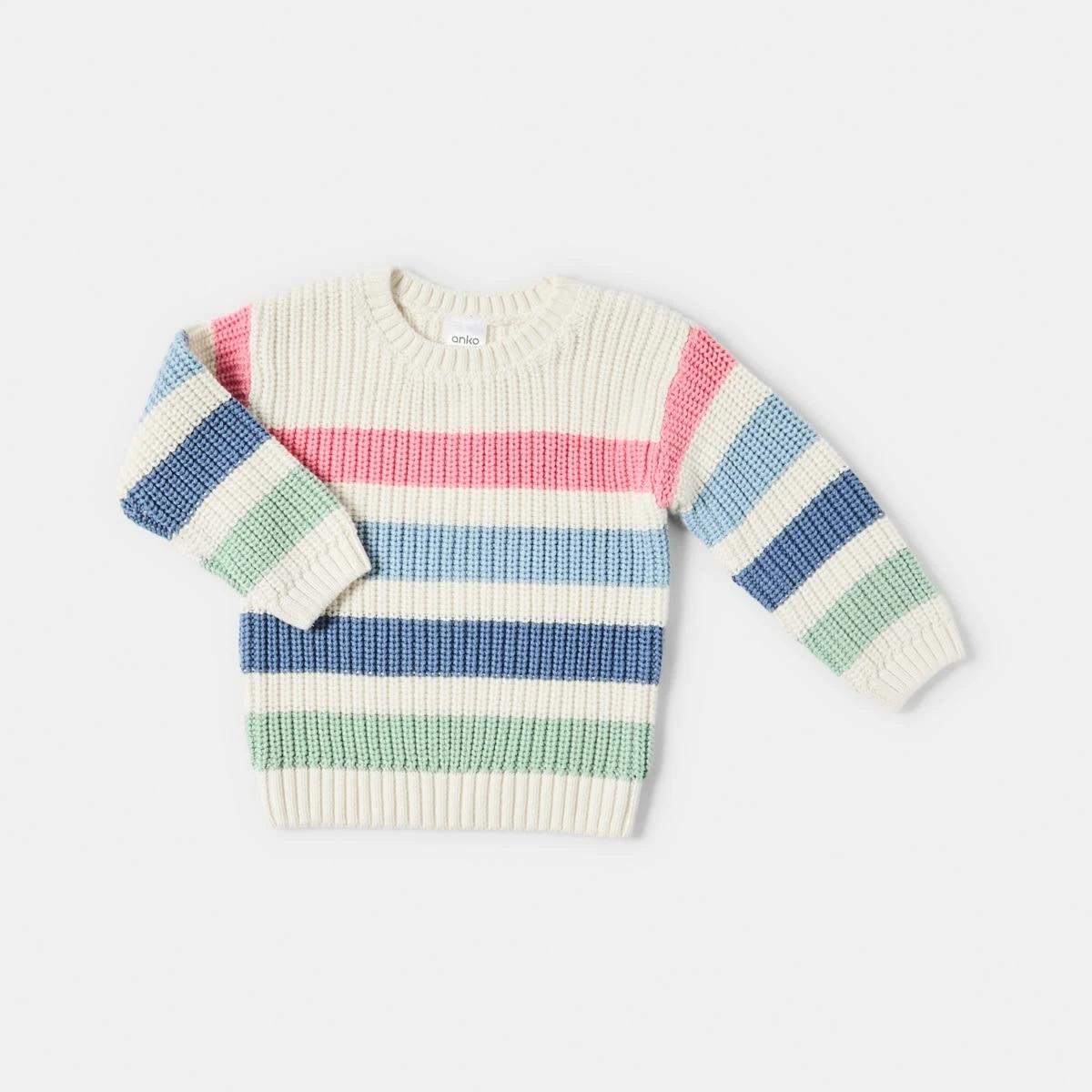 1 Stripe Rib Knit Top Pnk Stripe, 1 of 3