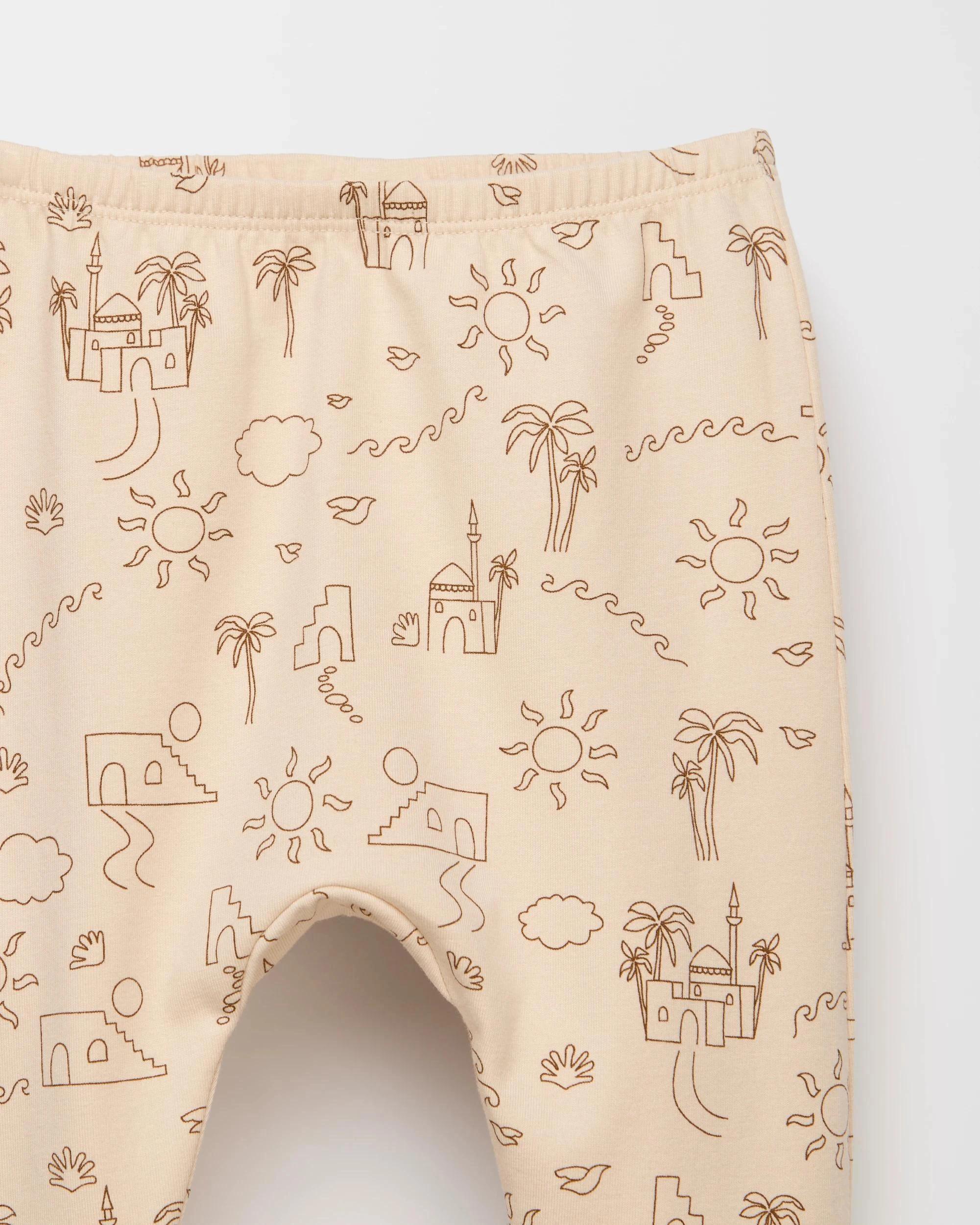 2 Target Baby Organic Cotton Print Leggings MEDITERANEAN CREAM, 2 of 2