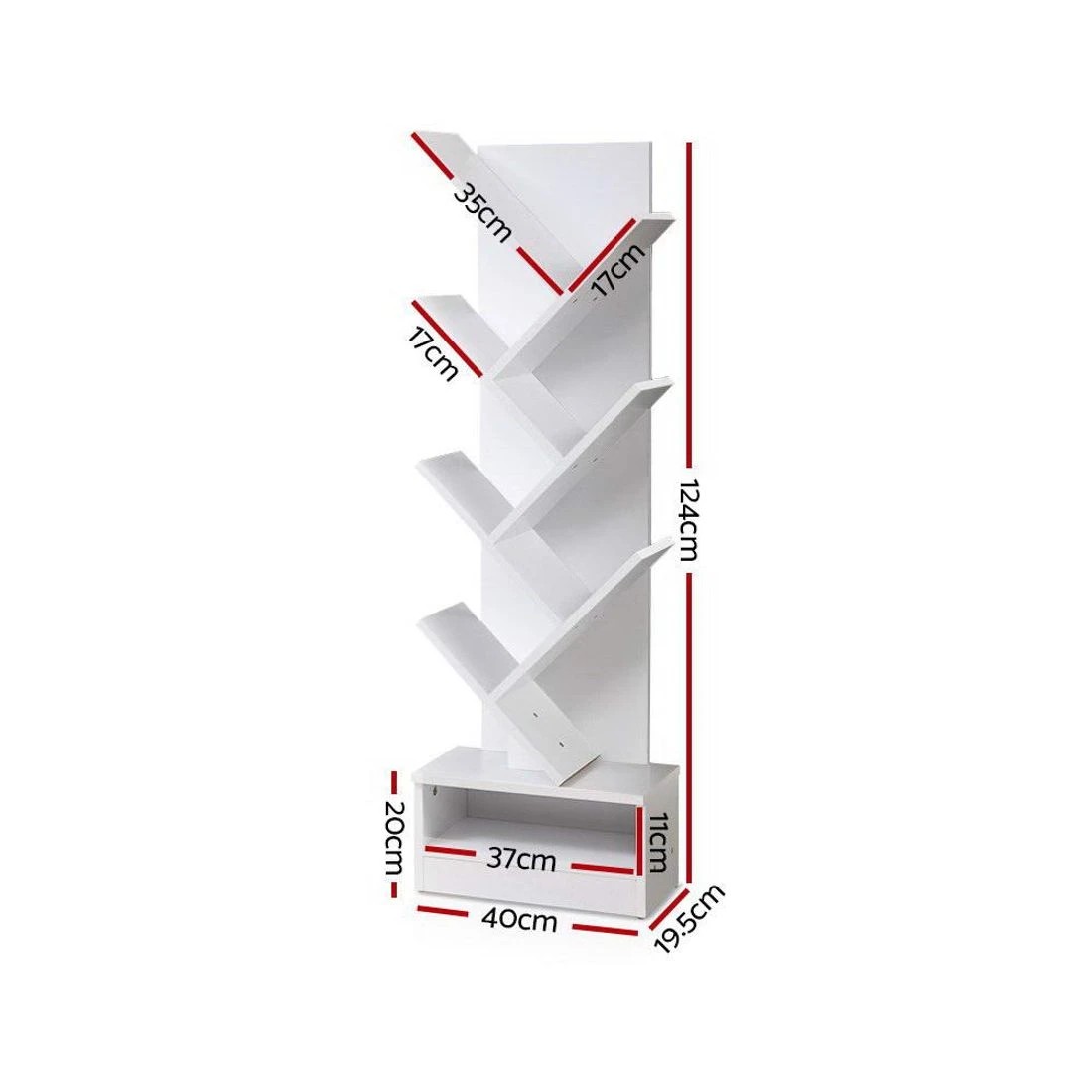 4 Artiss Tree Bookshelf 7 Tiers - White, 4 of 8