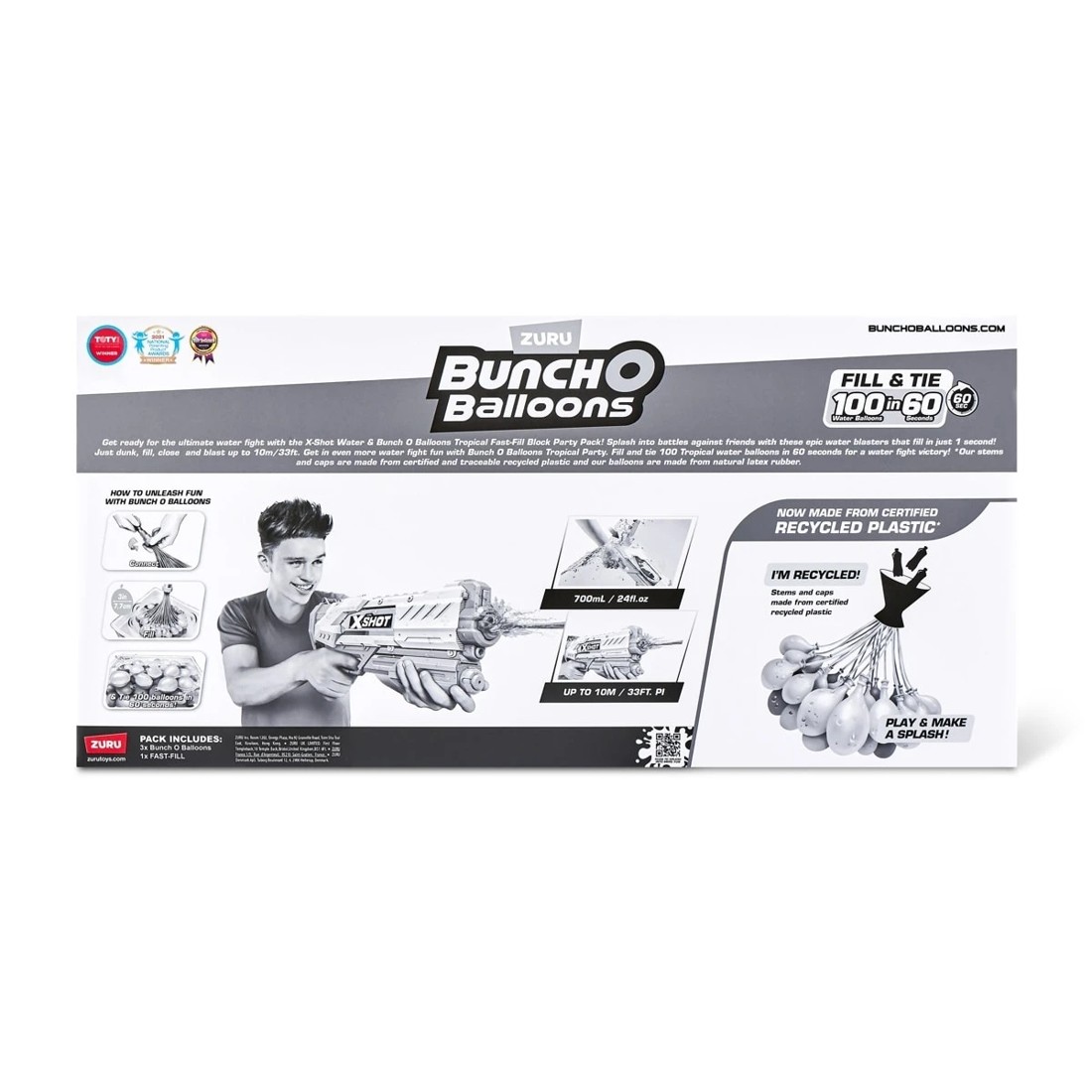 6 Zuru X-SHOT Bunch O Balloons Tropical Party Self-Sealing Water Balloons, 6 of 9