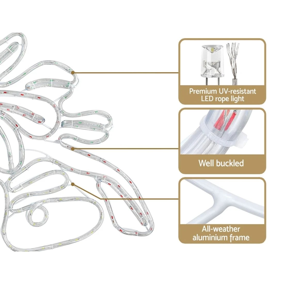 5 Jingle Jollys Christmas Lights 76cm Bells 216 Led Decorations
 - Multi, 5 of 7