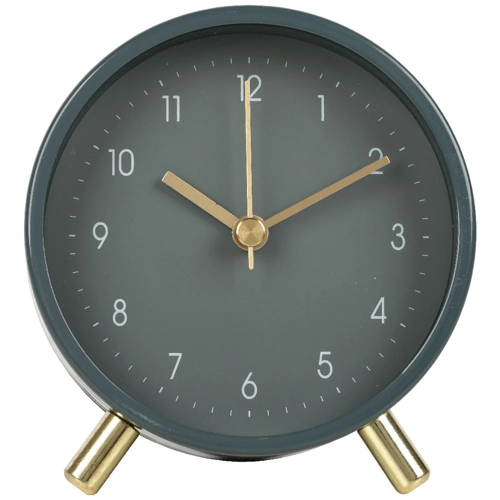 2 Otto Paris Metal Desk Clock Gray, 2 of 2