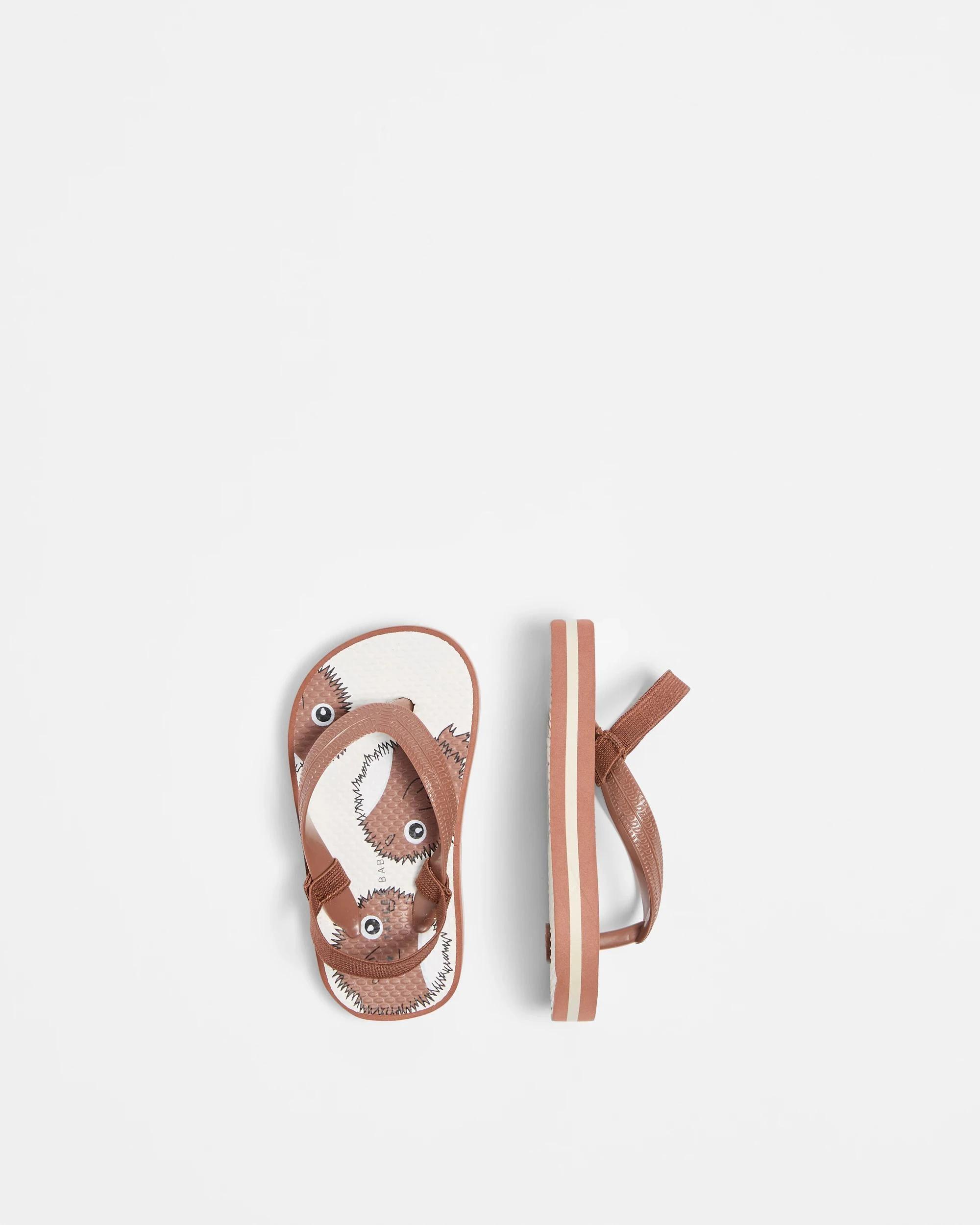 2 Target Baby Boys First Walker Thongs BROWN, 2 of 3