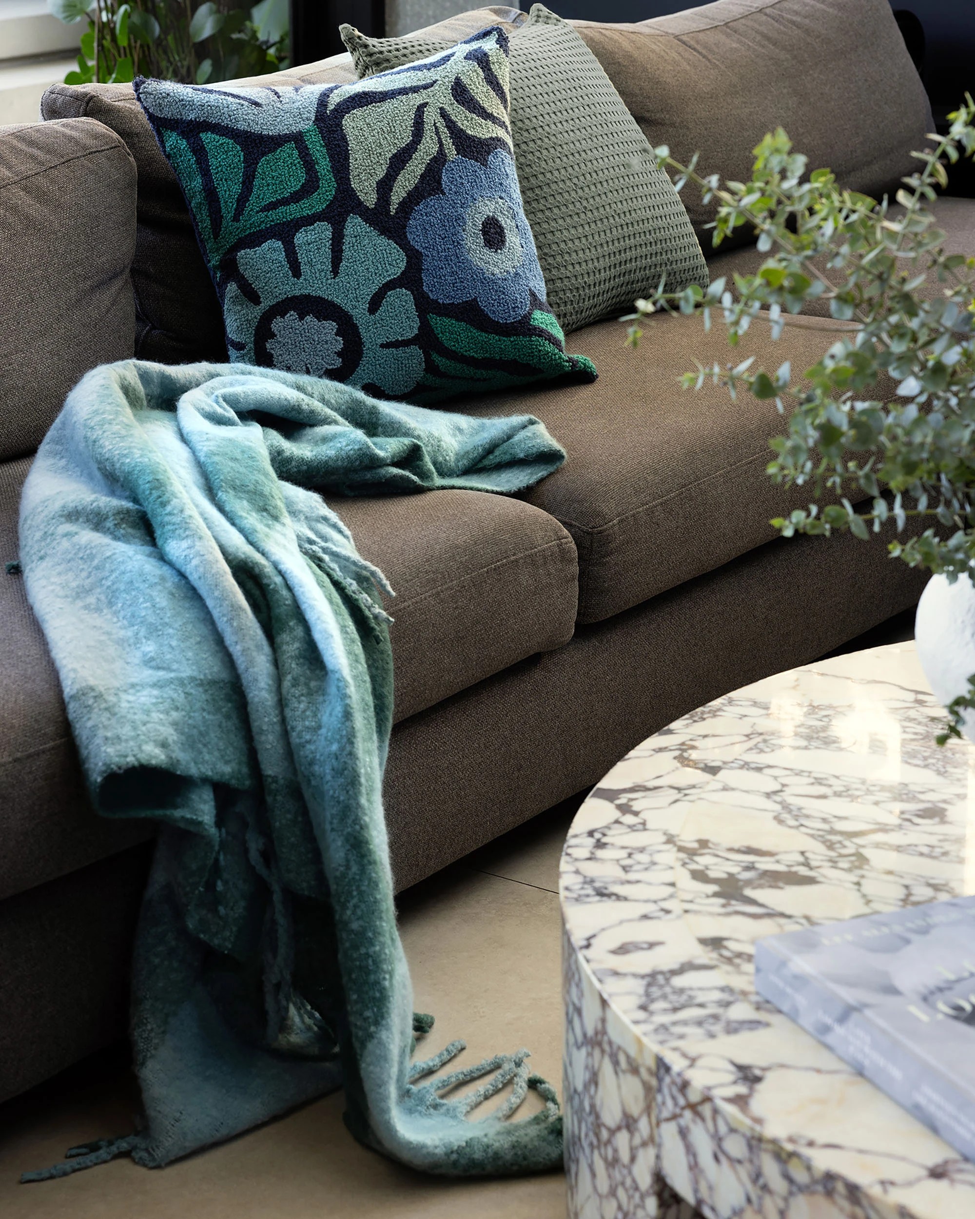 1 Bambury Cosmo Faux Mohair Cosy Throw Aqua - Blue, 1 of 5