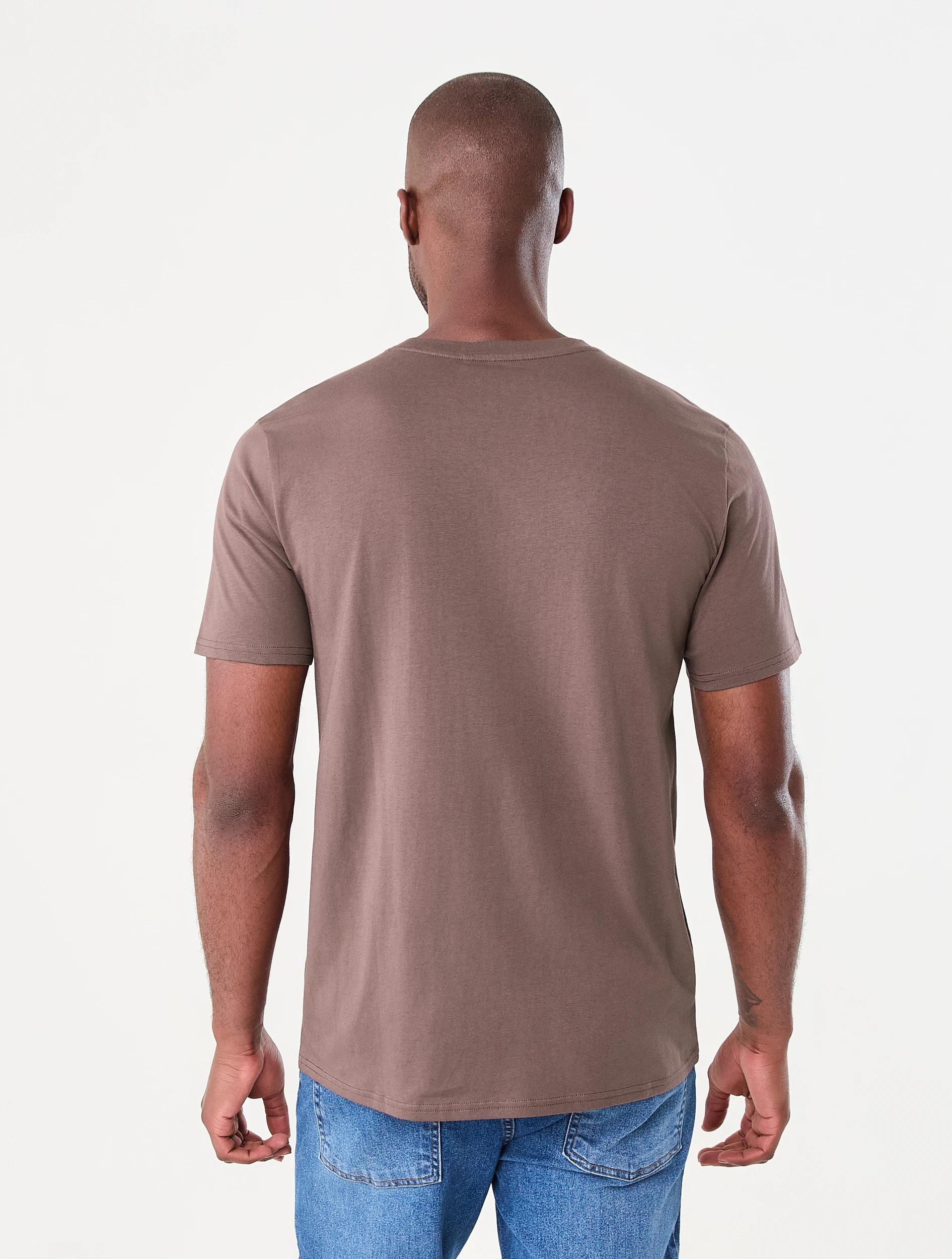 3 Australian Cotton Crew Neck T-shirt Brn Stone, 3 of 6