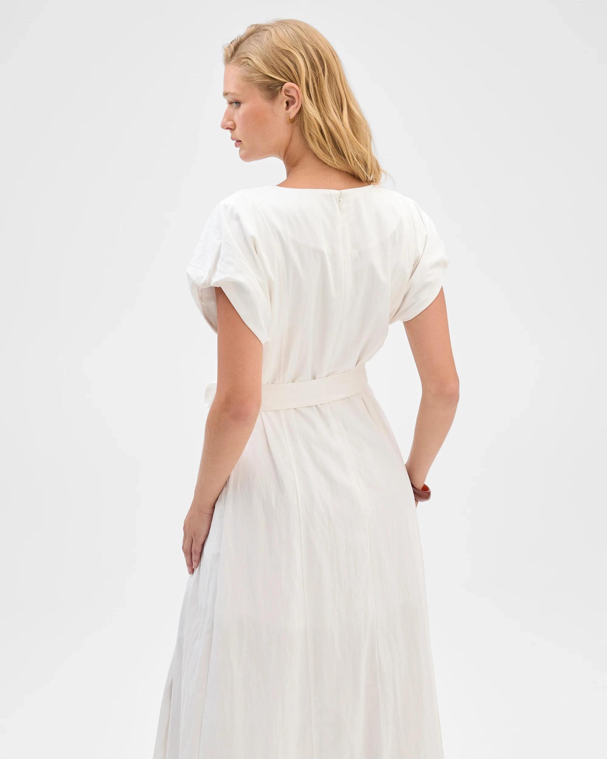 7 Preview Split Detail Midi Dress CLOUD DANCER, 7 of 7