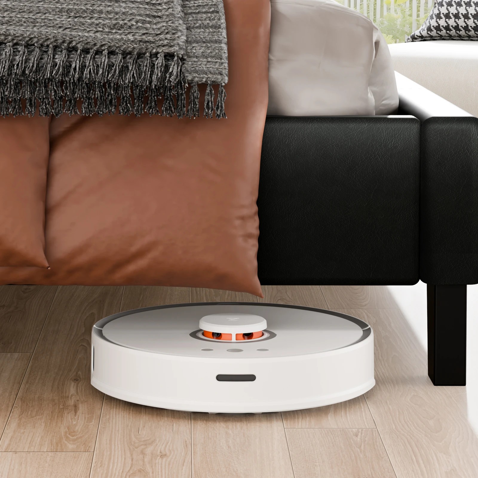 6 Alfordson Bed Frame King Single Wooden Platform Mattress Base Leather - Black, 6 of 10