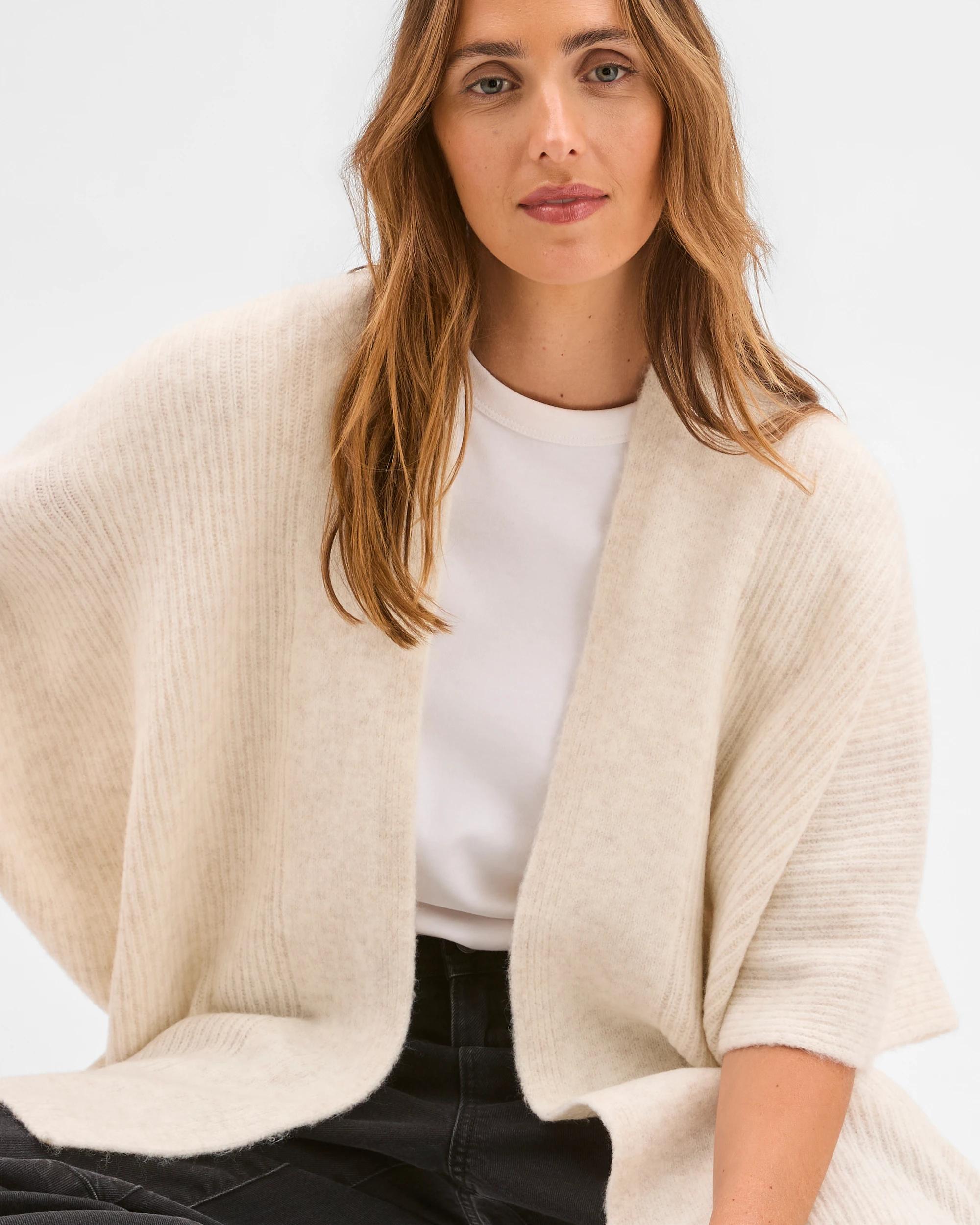 5 Target Woman Knitted Poncho CREAM MARLE, 5 of 6