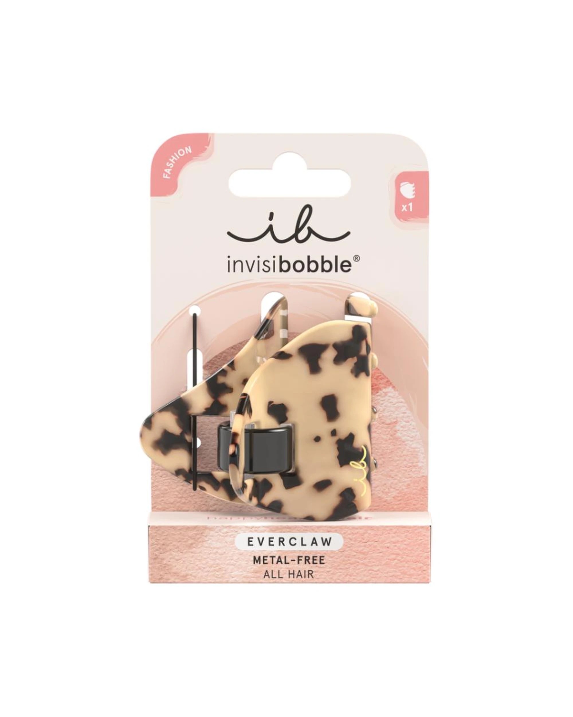 1 Invisibobble Everclaw Stylish Metal Free Claw Clip - Leo Love - Brown, 1 of 2