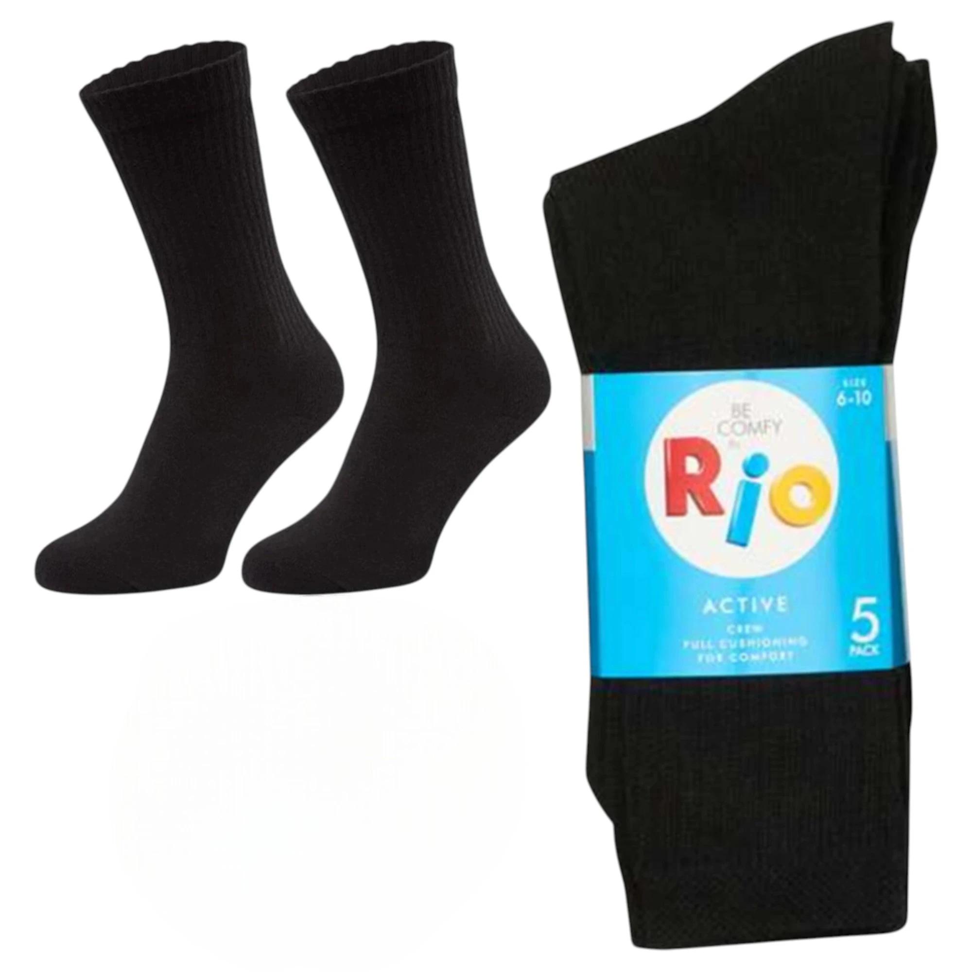 1 Rio 4 Pairs Mens Business Crew Socks BLACK, 1 of 3