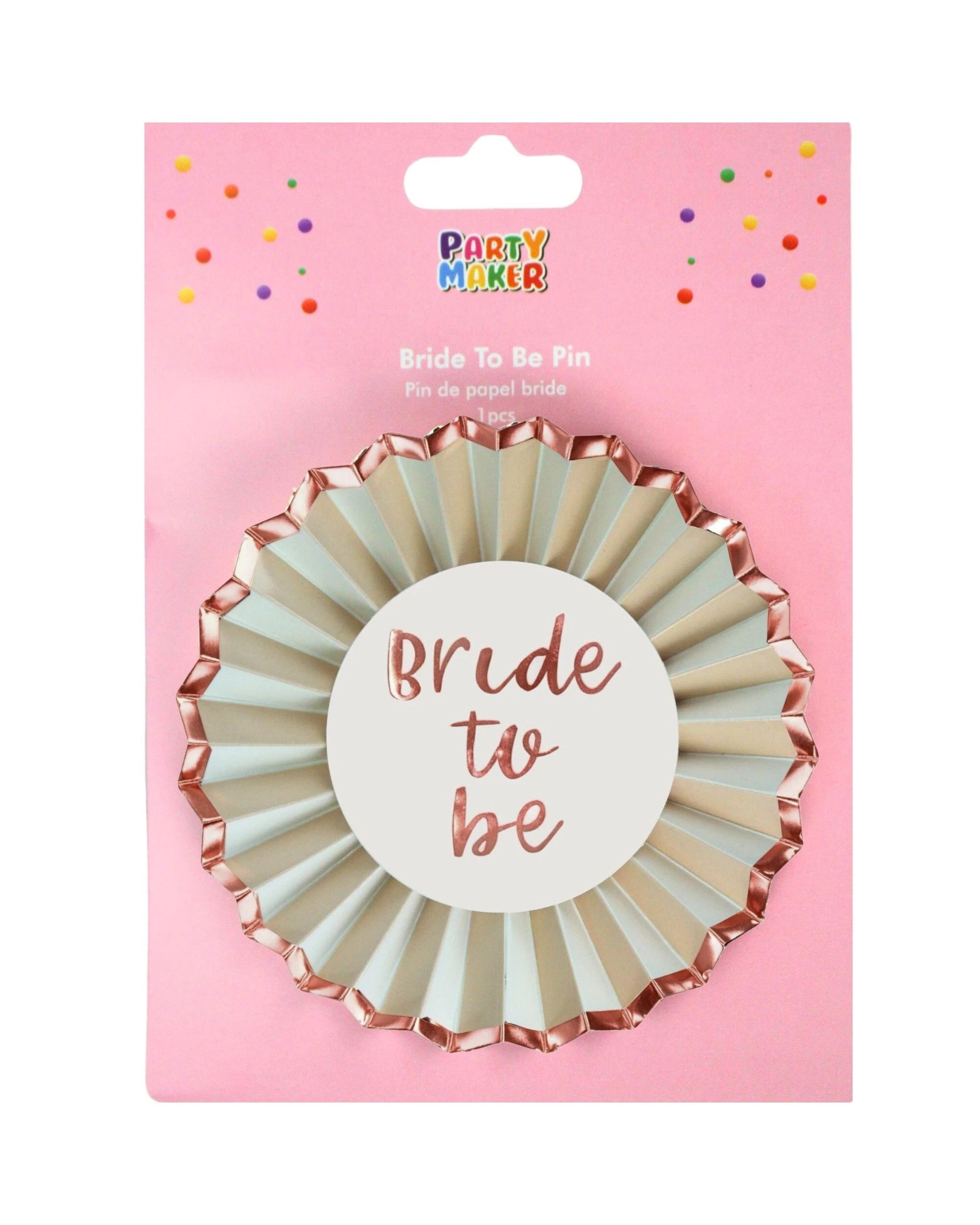 3 Party Maker Rose Bride To Be Badge - Gold, 3 of 4
