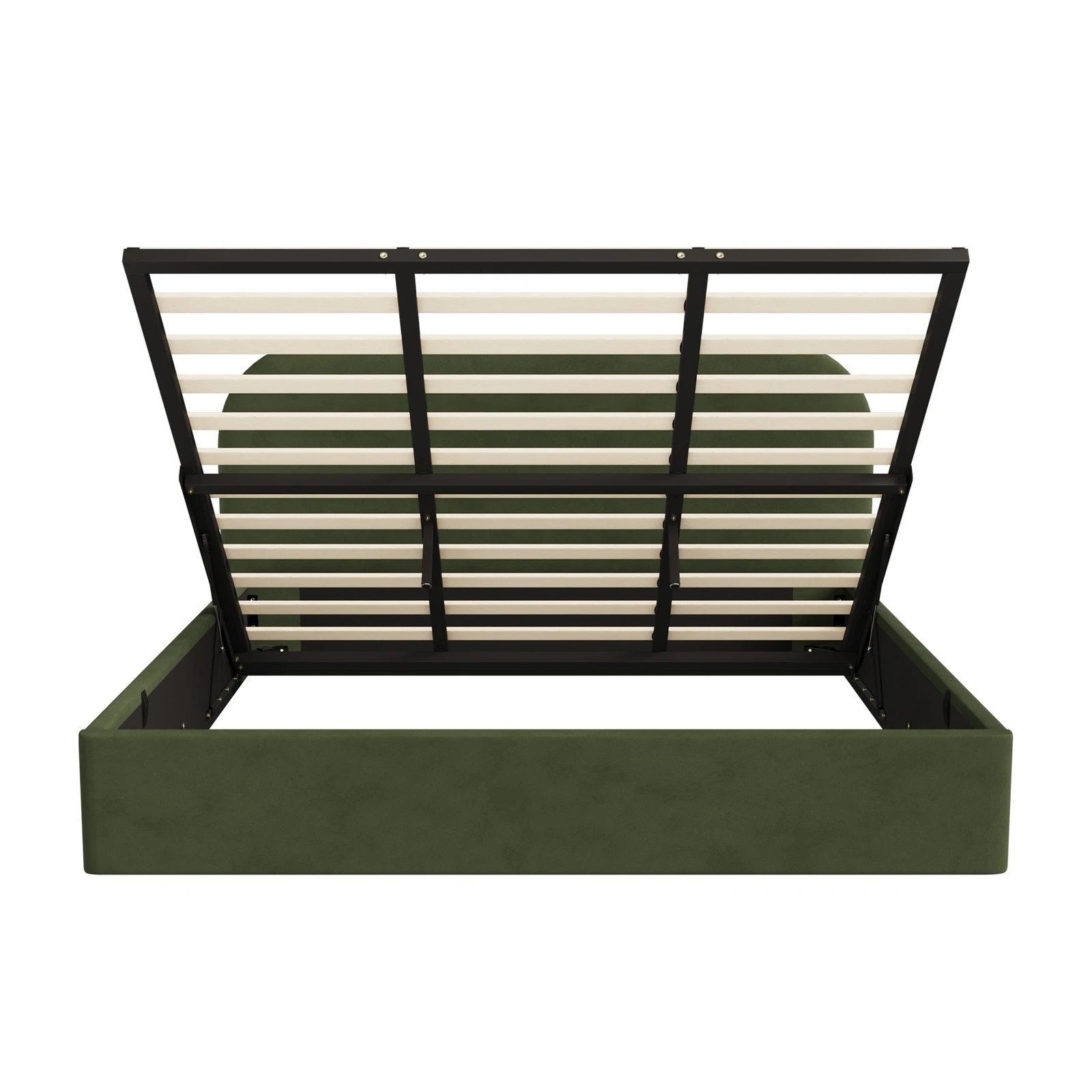 8 Oikiture King Bed Frame with Gas Lift Storage Mattress Base Velvet - Green, 8 of 9