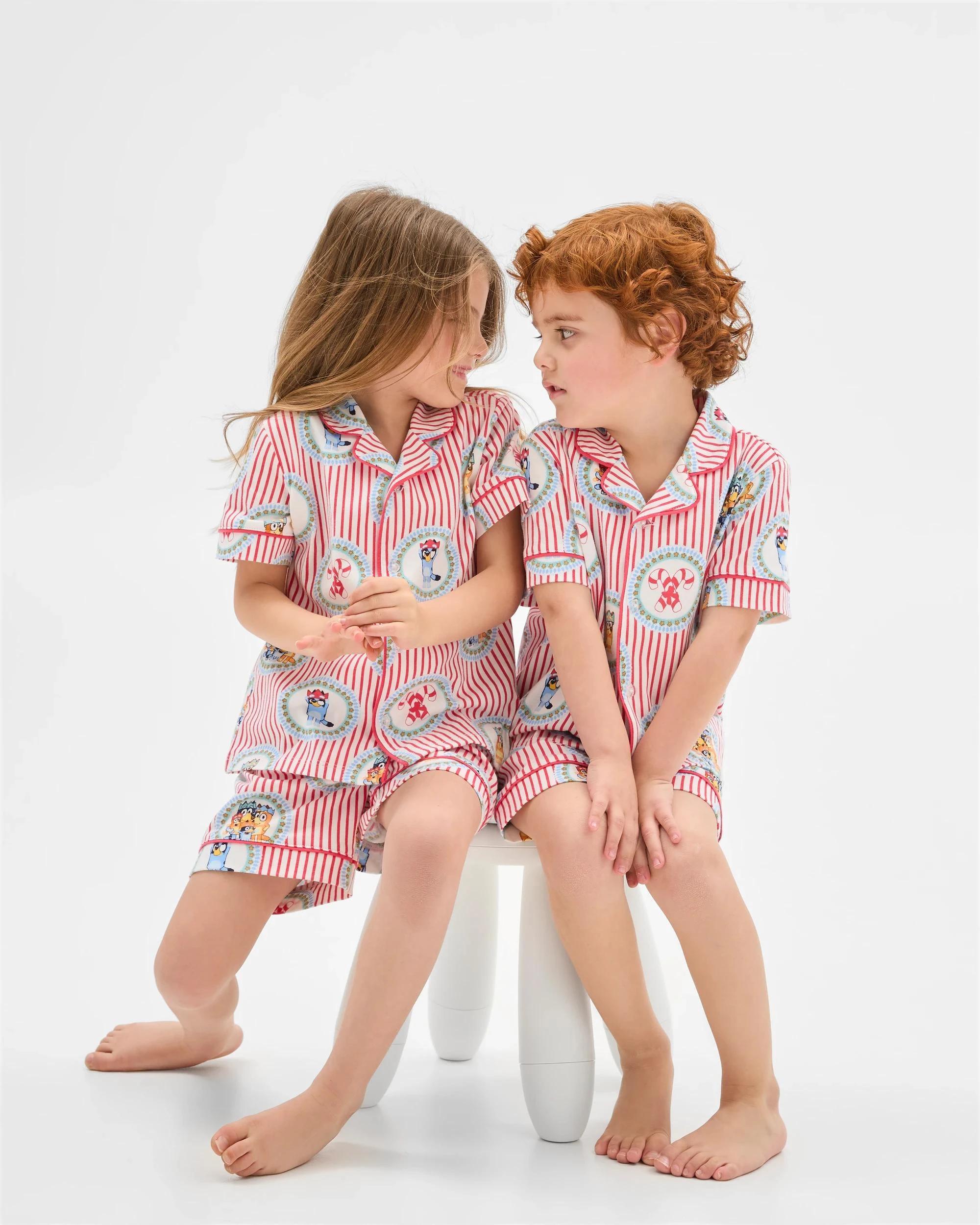 2 Family Matching Christmas Bluey Younger Kids Australian Cotton Pyjama Set BLUEY, 2 of 9