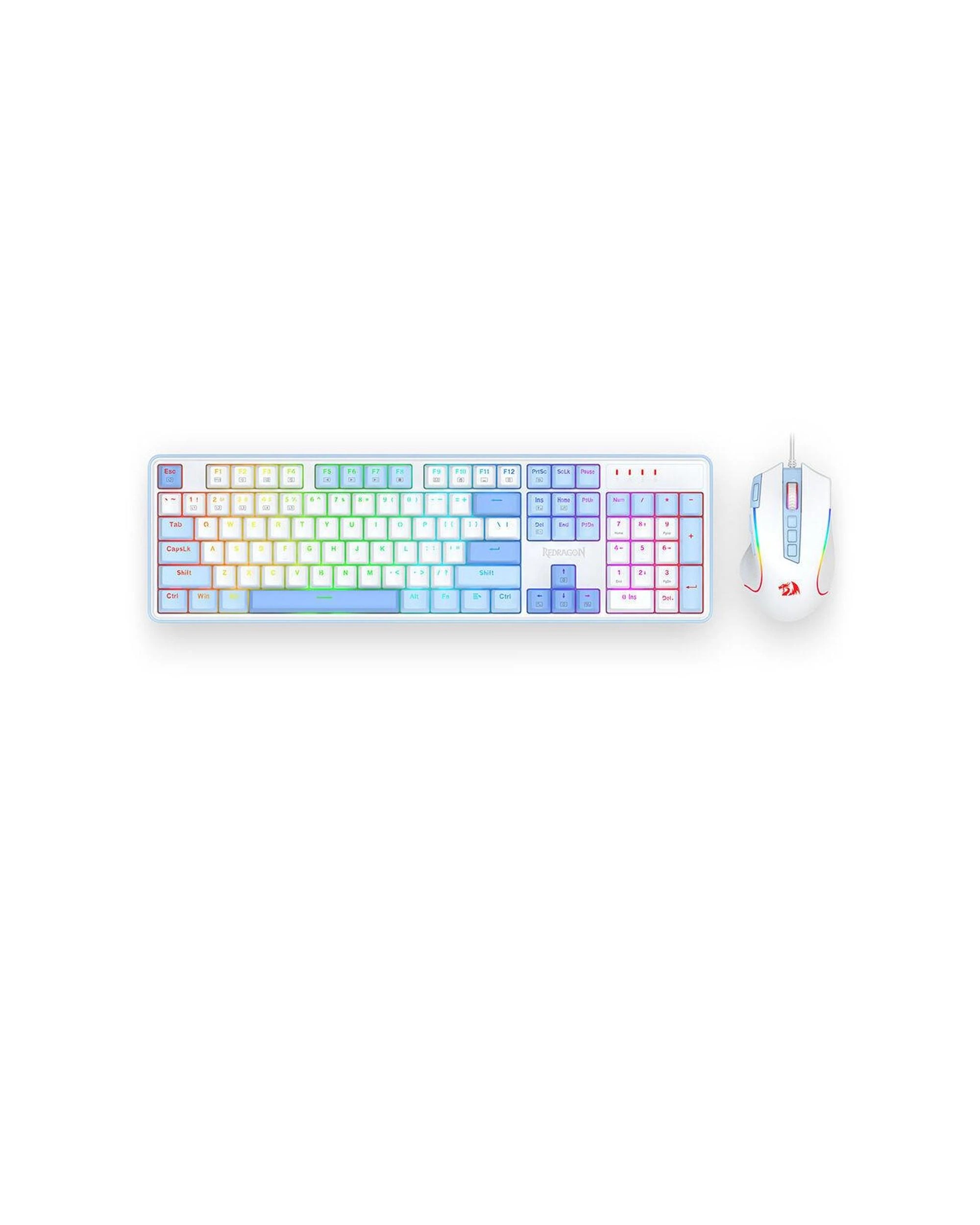 2 Redragon S139 White Full Size RGB Mechanical Perfect Gaming Combo, 2 of 9