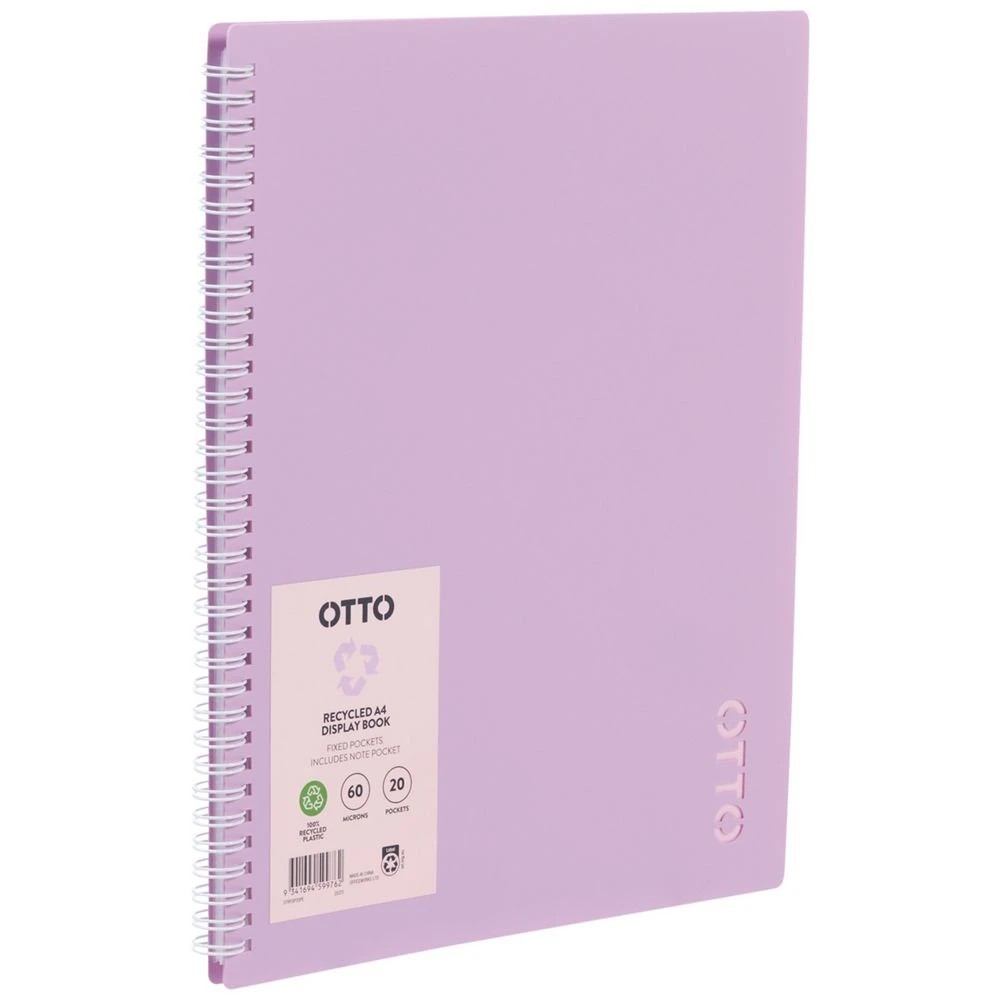 1 Otto A4 Fixed Display Book 20 Pockets Purple, 1 of 4