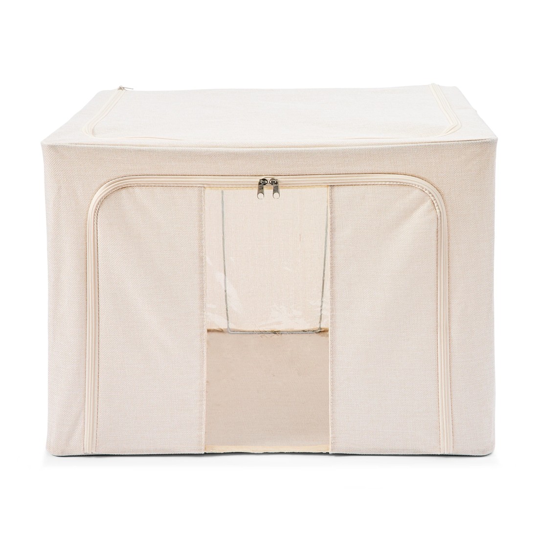 5 Linen Look Collapsible Box with Window - Extra Large, Beige, 5 of 10