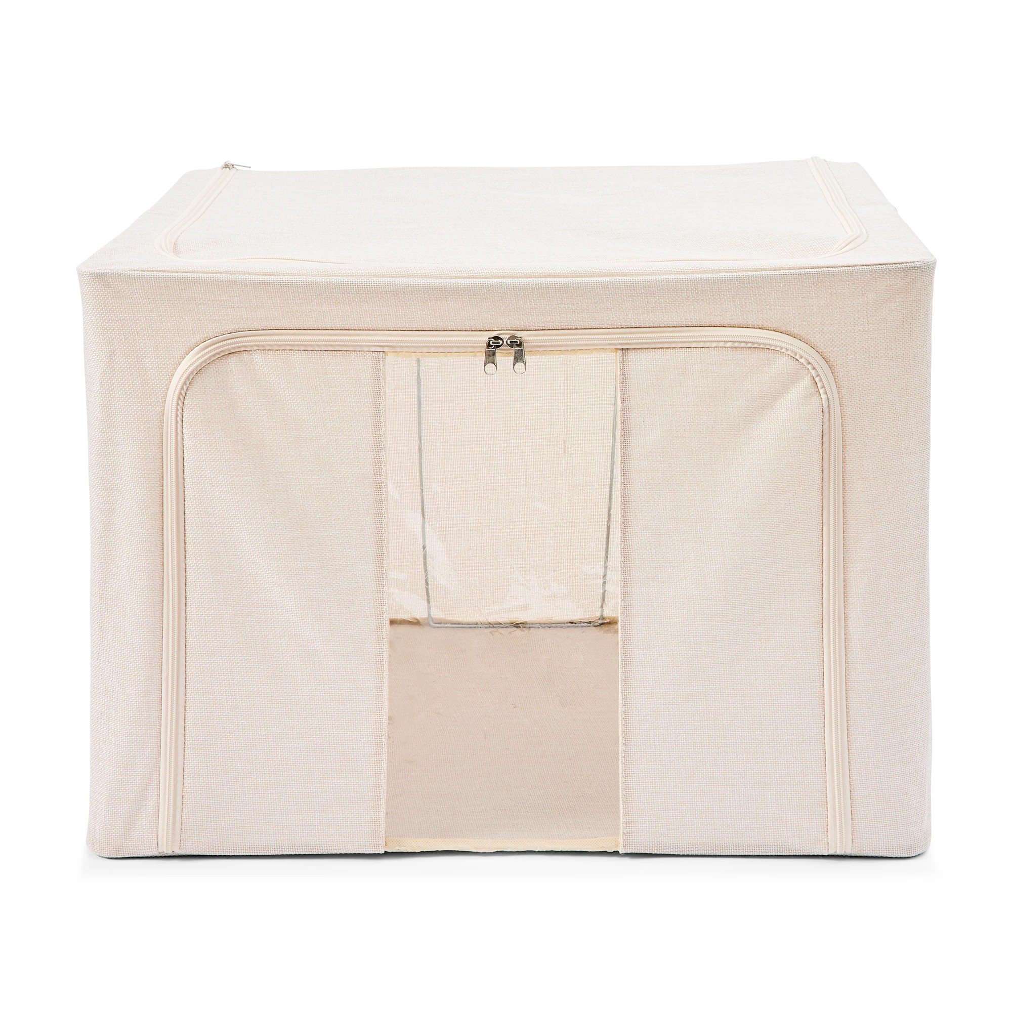 5 Linen Look Collapsible Box with Window - Extra Large, Beige, 5 of 10