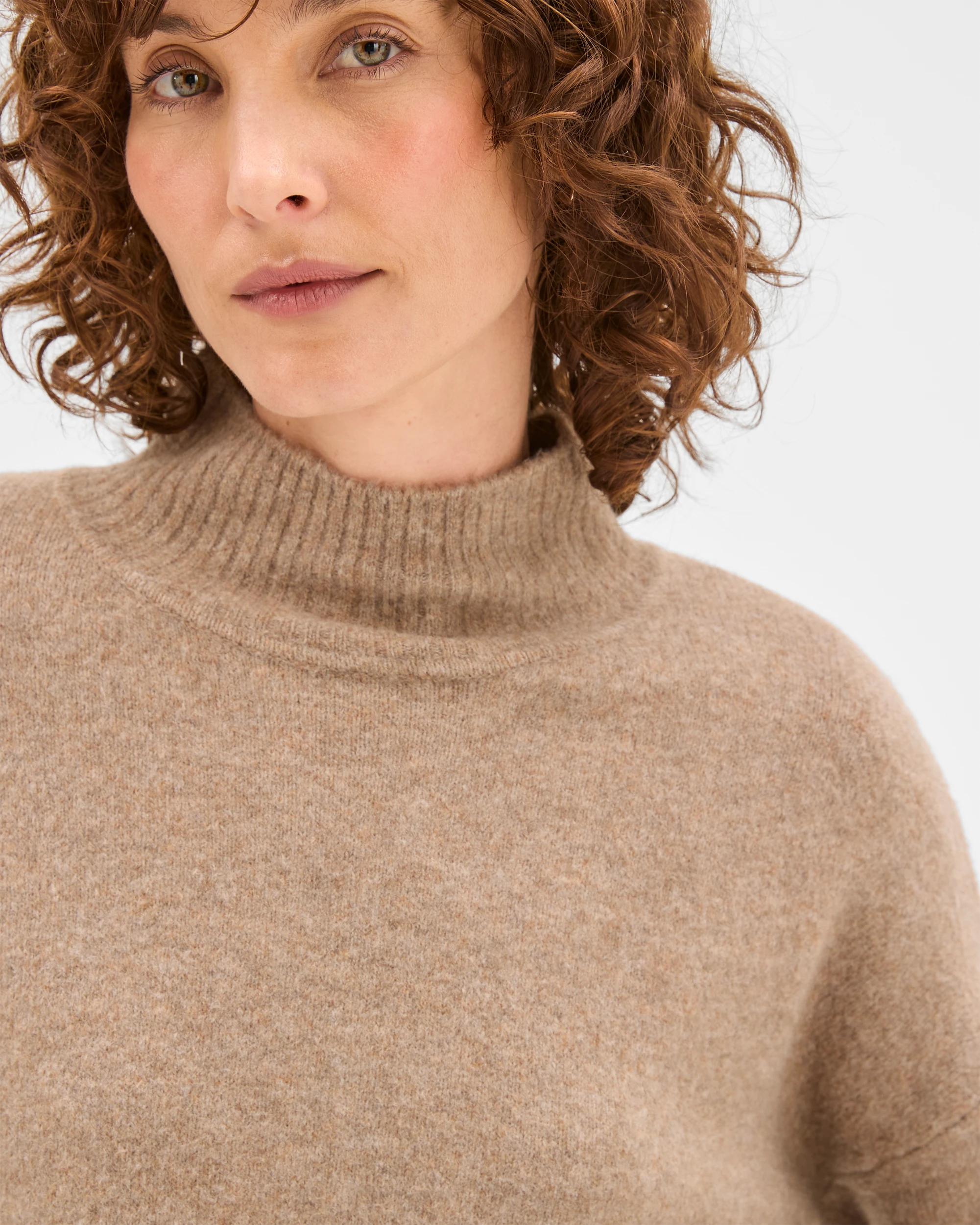 6 Target Woman Super Soft Mock Neck Jumper DARK FAWN MARLE, 6 of 7