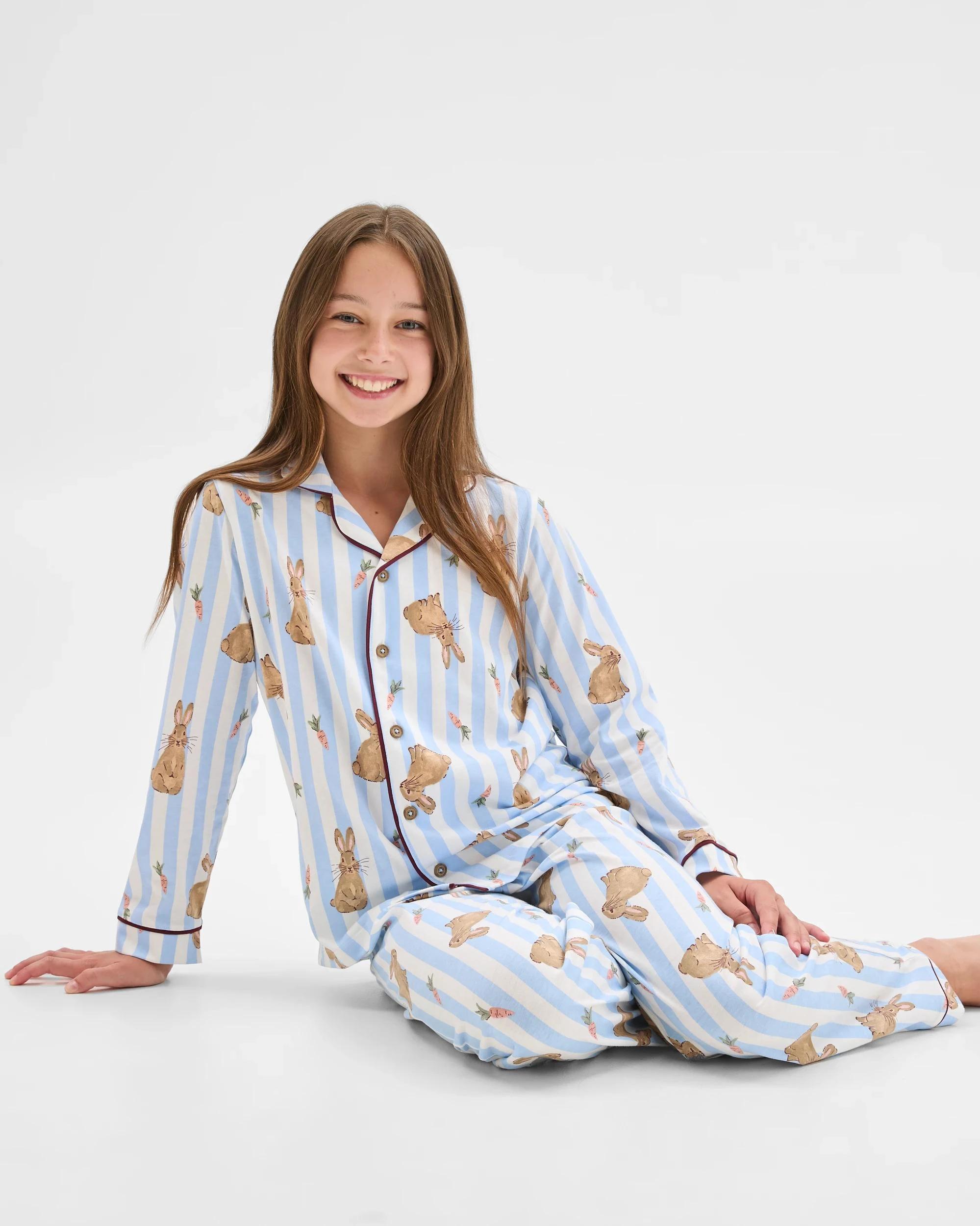 7 Target Kids Family Matching Australian Cotton Easter Older Kids Pyjama Set - Bunny Stripe BUNNY BLUE, 7 of 10