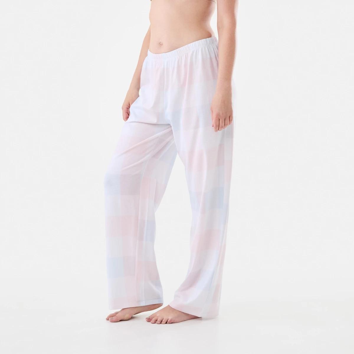 2 Printed Knit Pants Chk Blu Pk, 2 of 5
