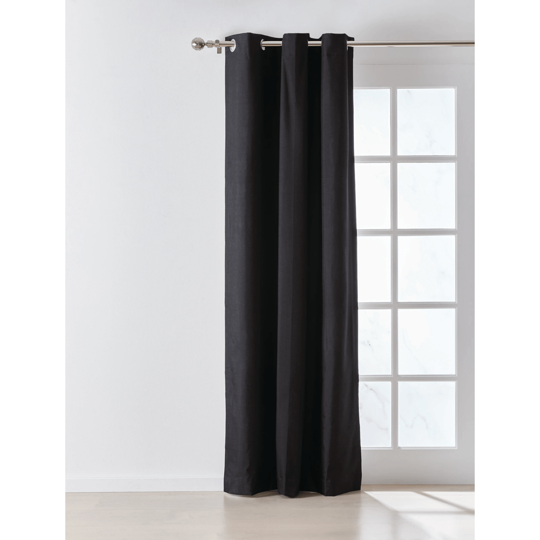 1 Monaco Block Out Curtain - Black - 120cm x 213cm, 1 of 6