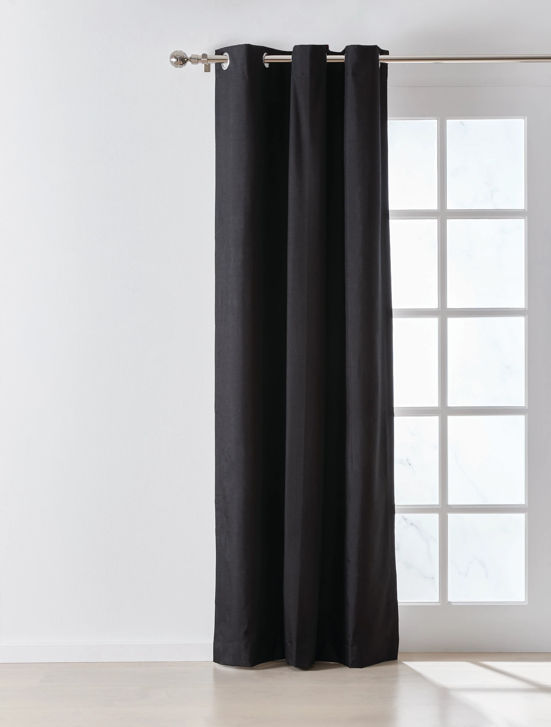1 Monaco Block Out Curtain - Black - 120cm x 213cm, 1 of 6