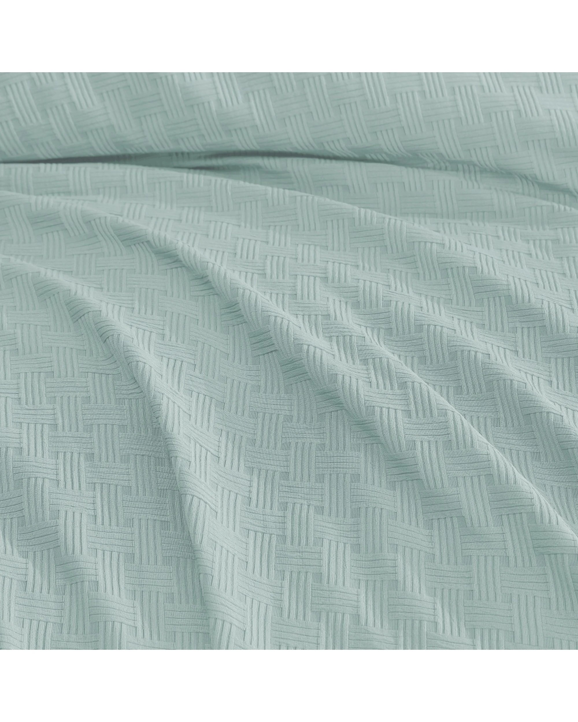 2 Ardor 3pc Alexander Quilt Cover Set Soft Textured Bedding Geo Pattern Seamist - Queen Bed - Green, 2 of 2