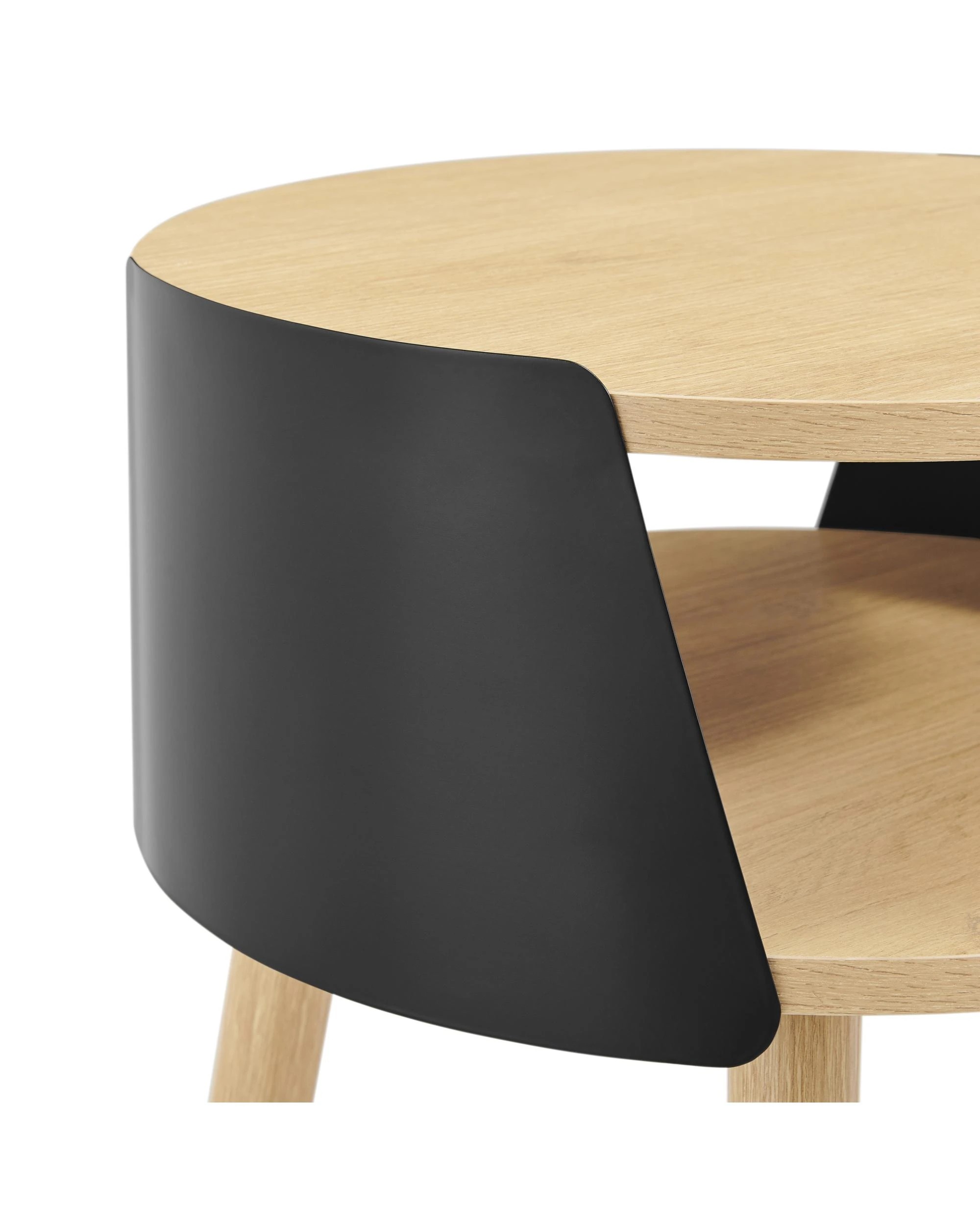 6 Kodu Side Table Bedside Shelf Round - Black, 6 of 9