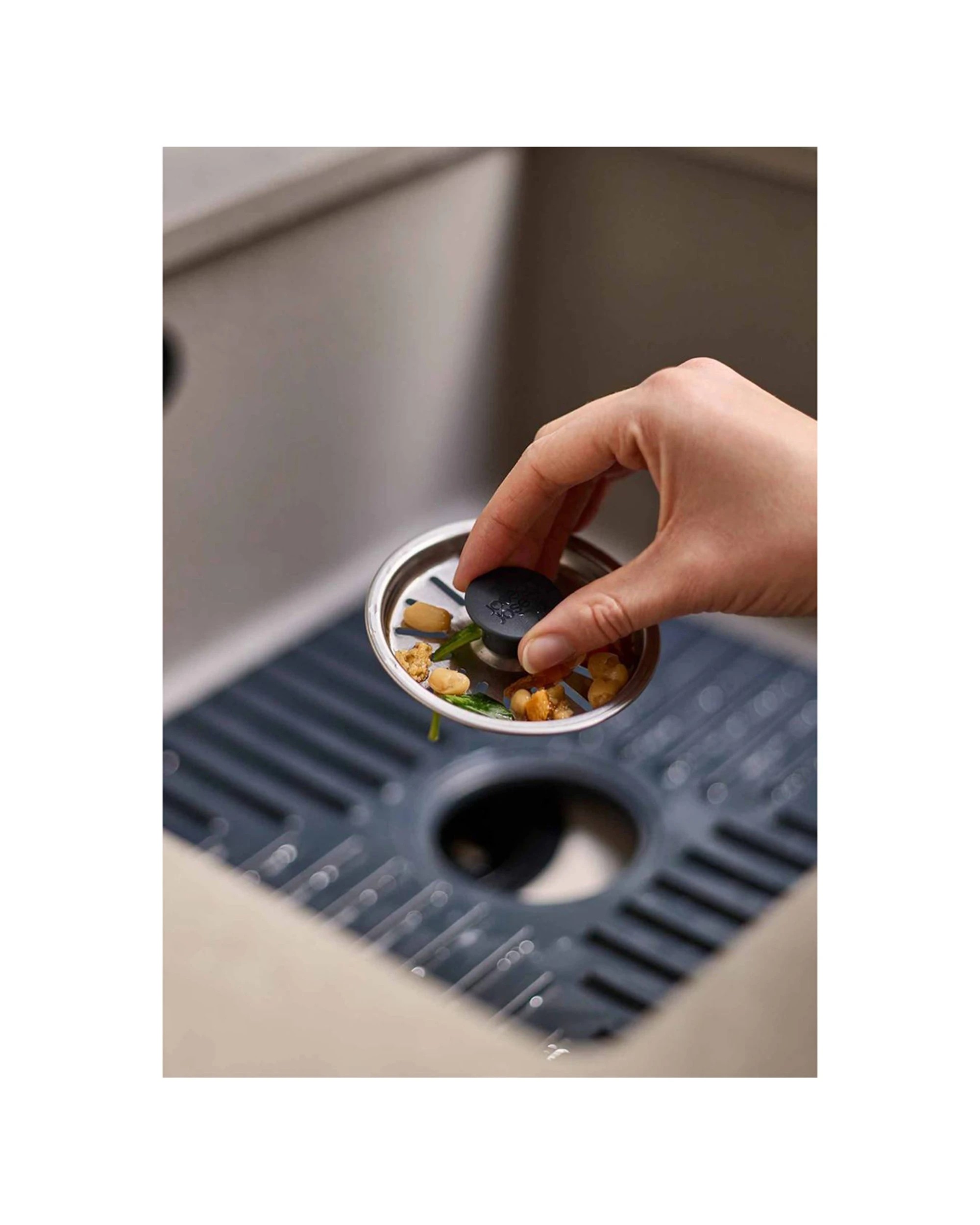 6 Joseph Joseph SinkShield Sink Saver Protector Mat Large Removable Plug - Grey, 6 of 7