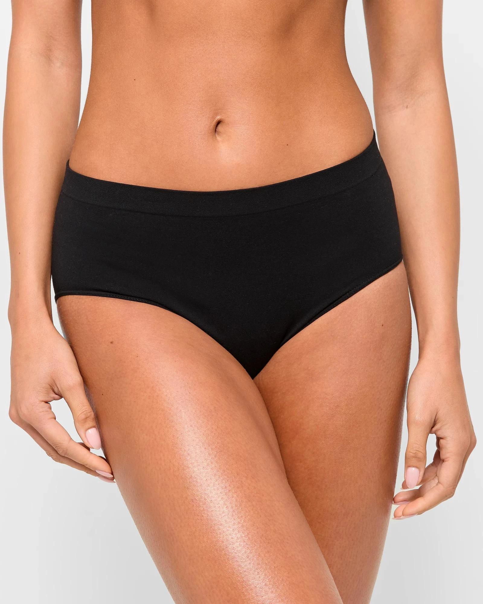 3 Target Australian Cotton Blend 2 Pack Seamfree Midi Briefs BLACK, 3 of 5