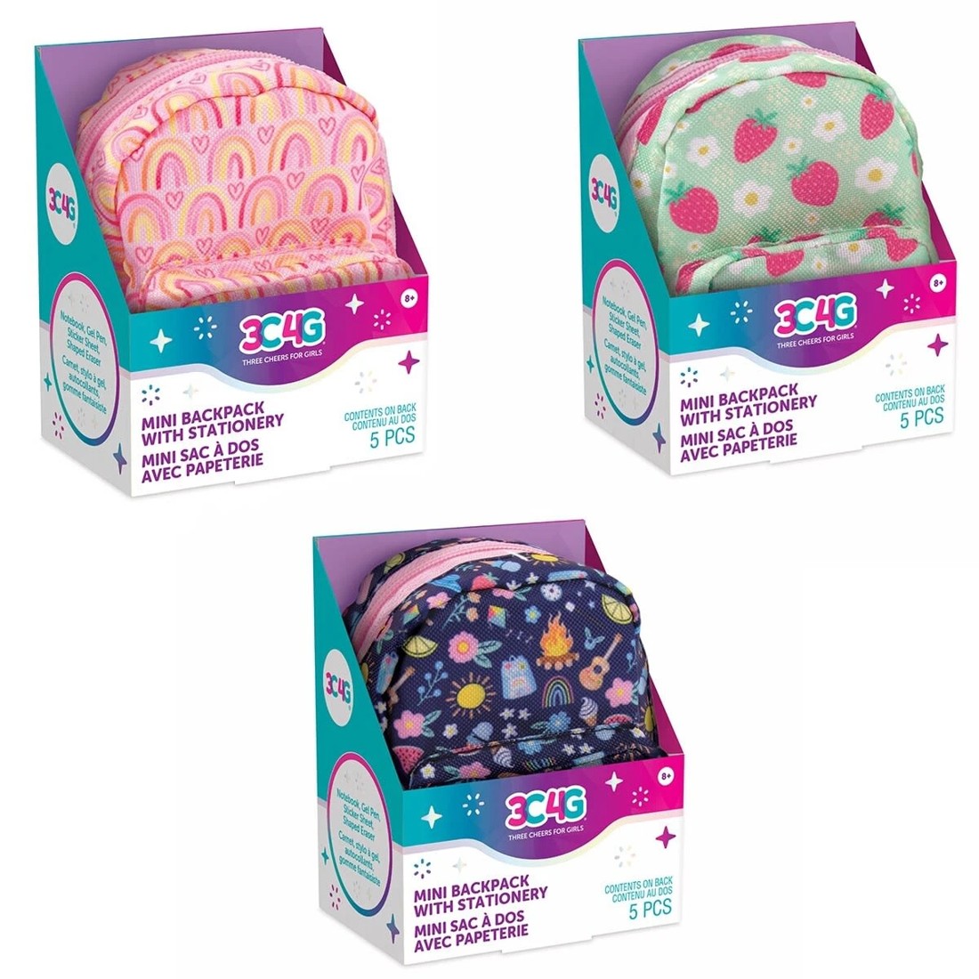 1 5 Piece Make It Real Three Cheers for Girls Mini Backpack with Stationery - Assorted, 1 of 9