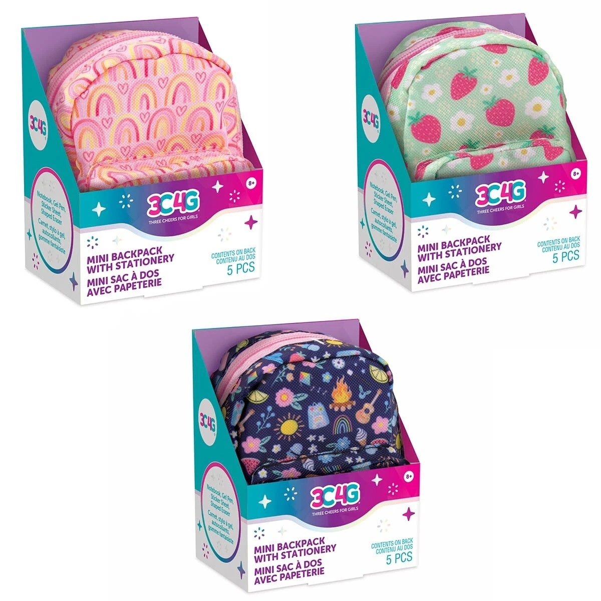 1 5 Piece Make It Real Three Cheers for Girls Mini Backpack with Stationery - Assorted, 1 of 9