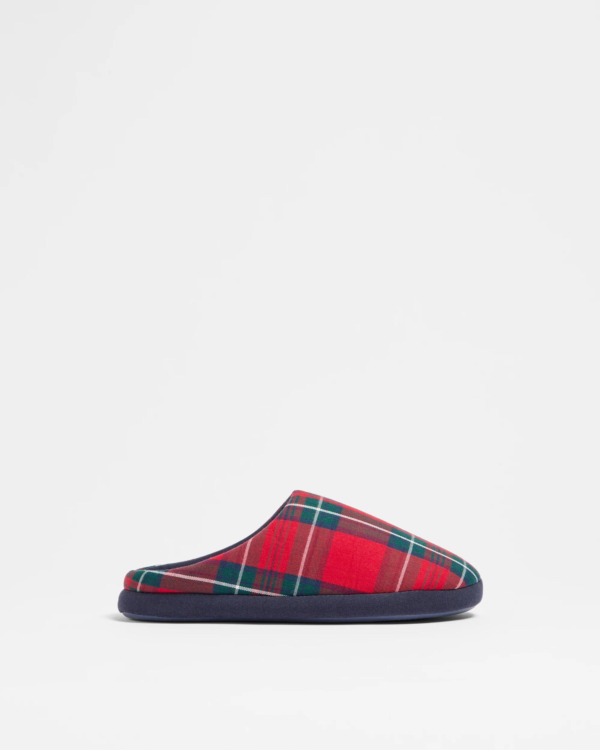 1 Target Boys Senior Novelty Christmas Checkered Slipper Scuff RED, 1 of 3