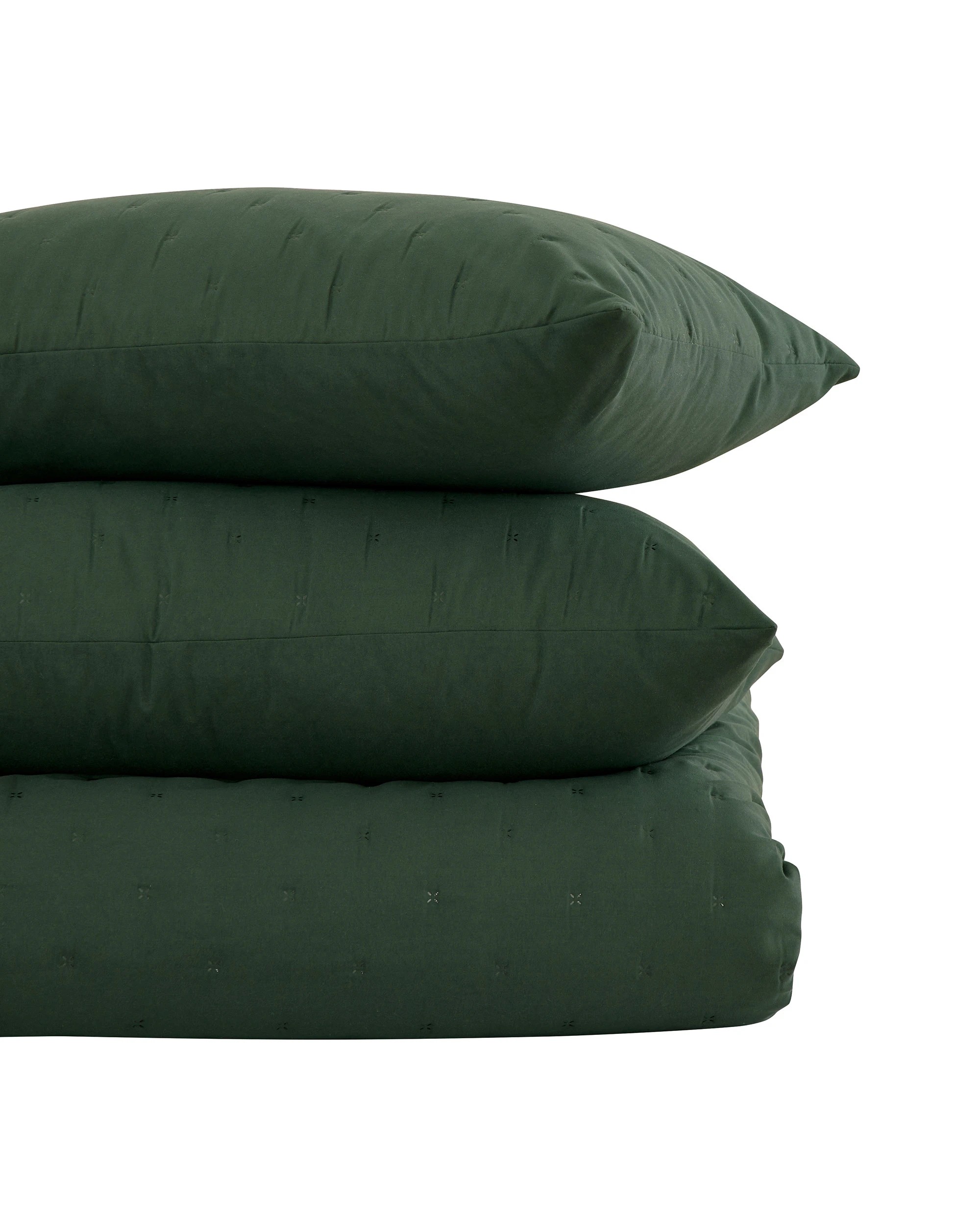 7 Dreamaker Ormond Quilted Quilt Cover Set King Bed - King Bed - Forest Green, 7 of 9