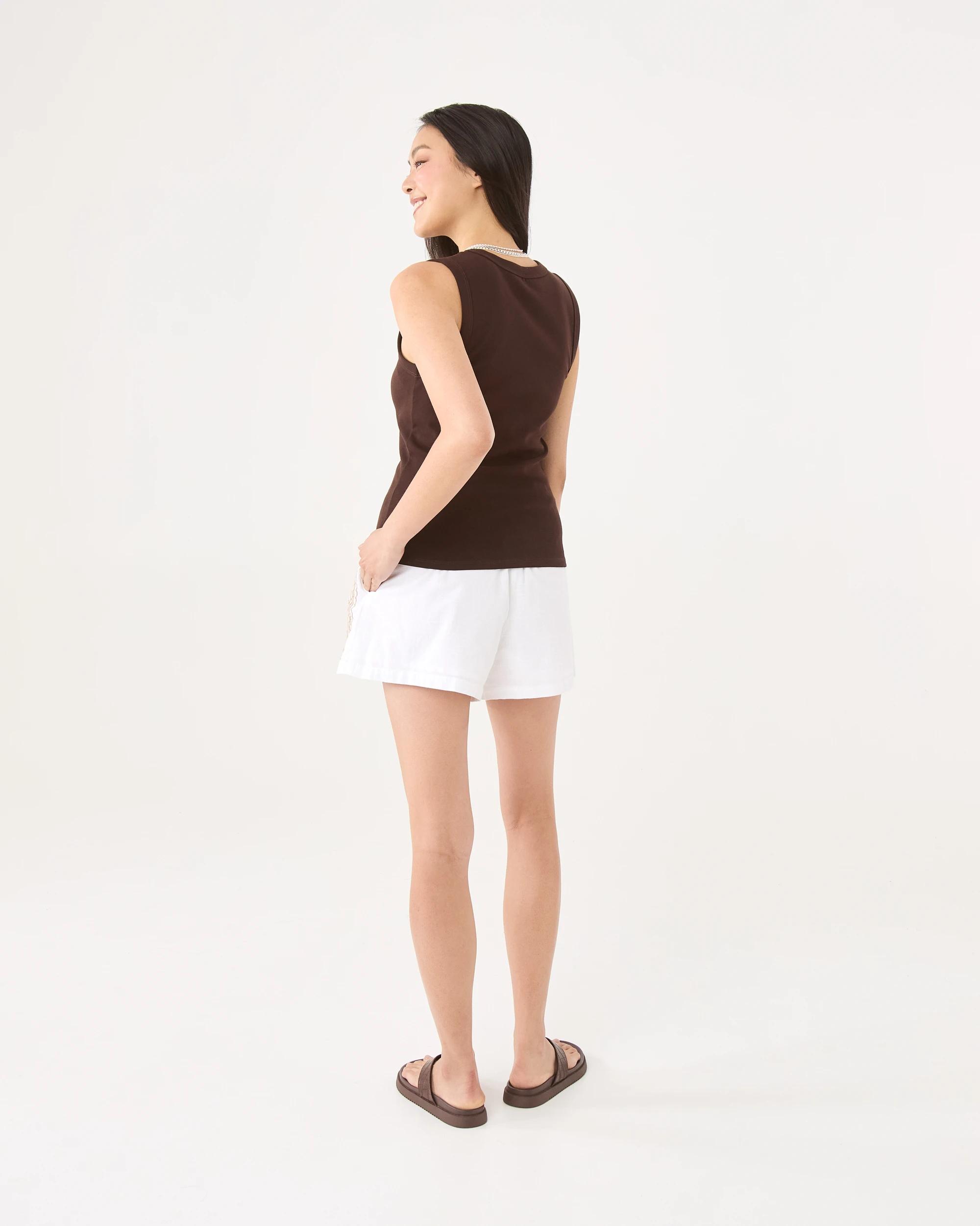 4 Sleeveless Elevated V-Neck Top Choc Plum, 4 of 8