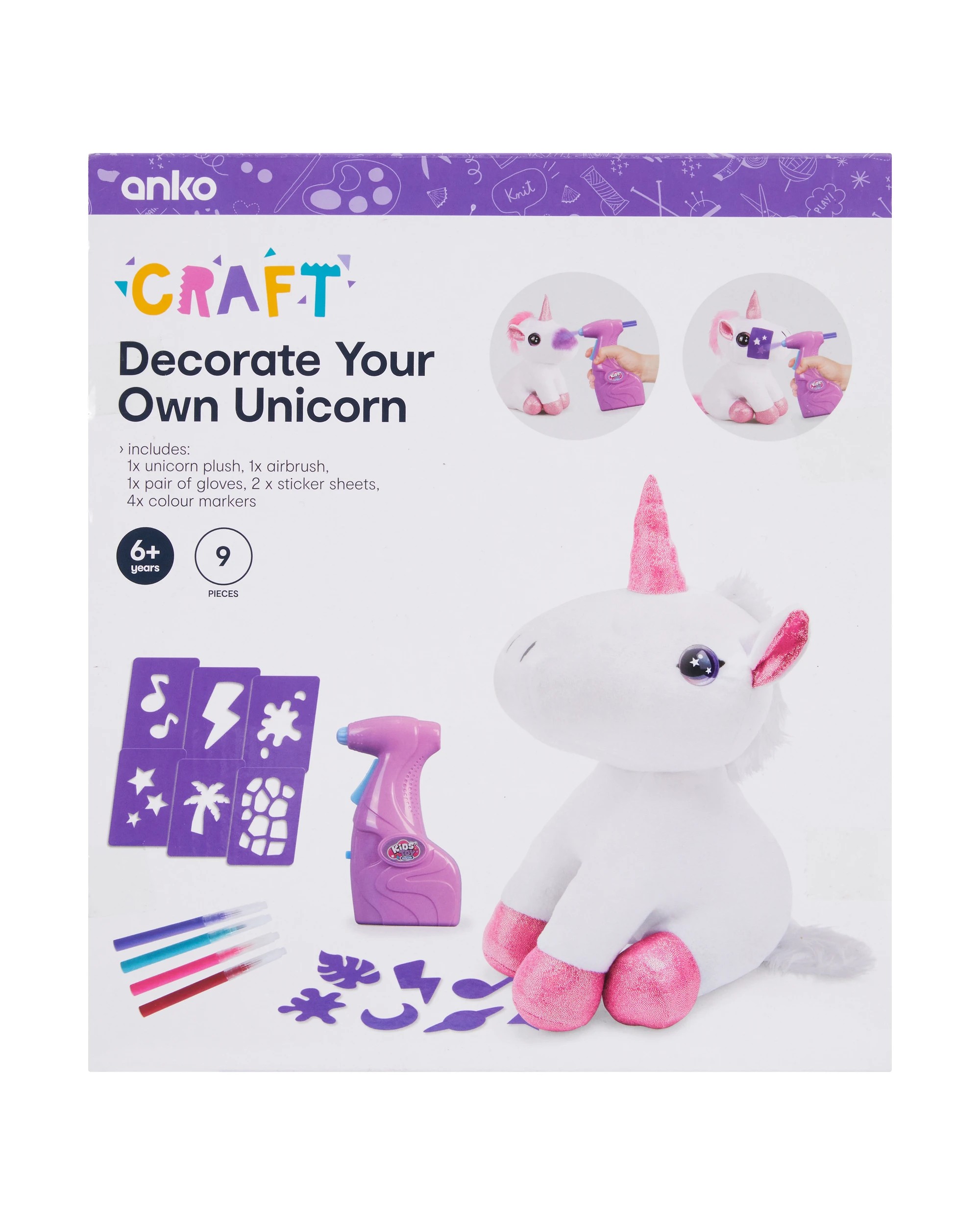 4 9 Piece Decorate Your Own Unicorn, 4 of 4
