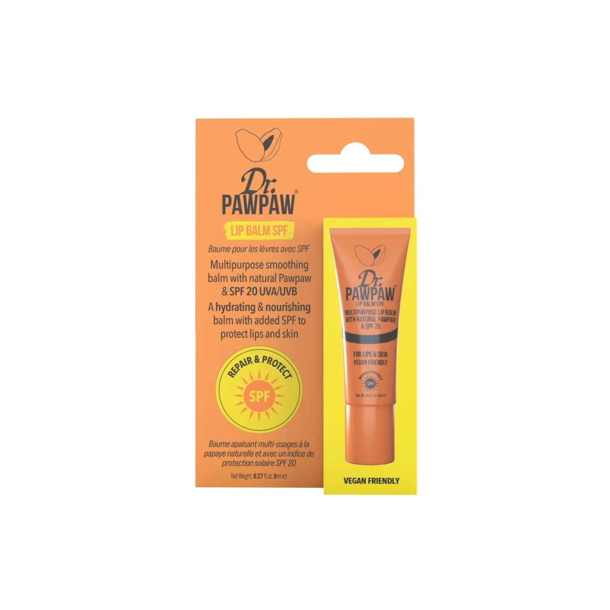 1 Dr. PAWPAW SPF 20 Lip Balm 8ml - Natural Pawpaw