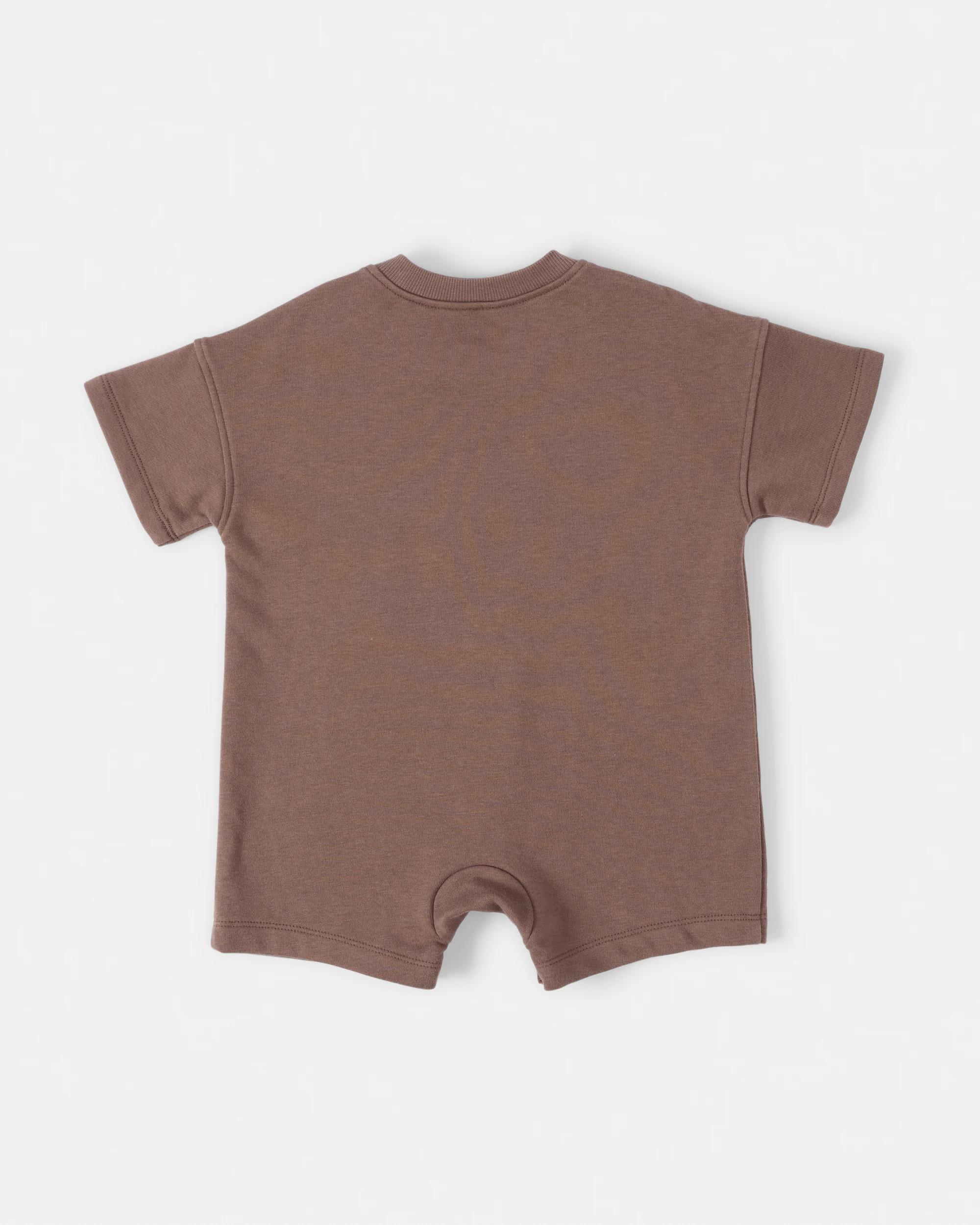 2 Australian Cotton Short Sleeve Fleece Shortie Brwn Cino, 2 of 4