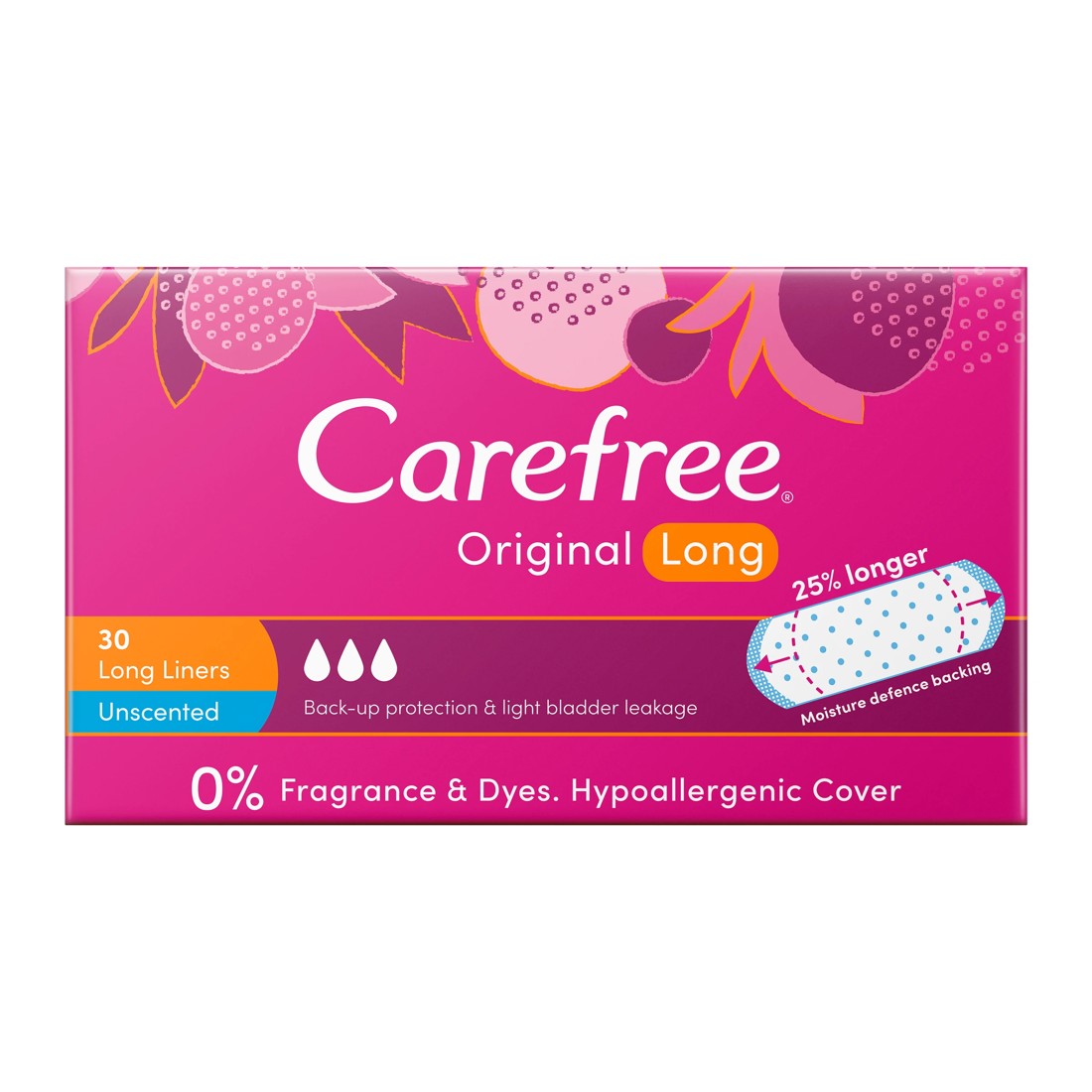 1 30 Pack Carefree Original Long Unscented Liners, 1 of 5