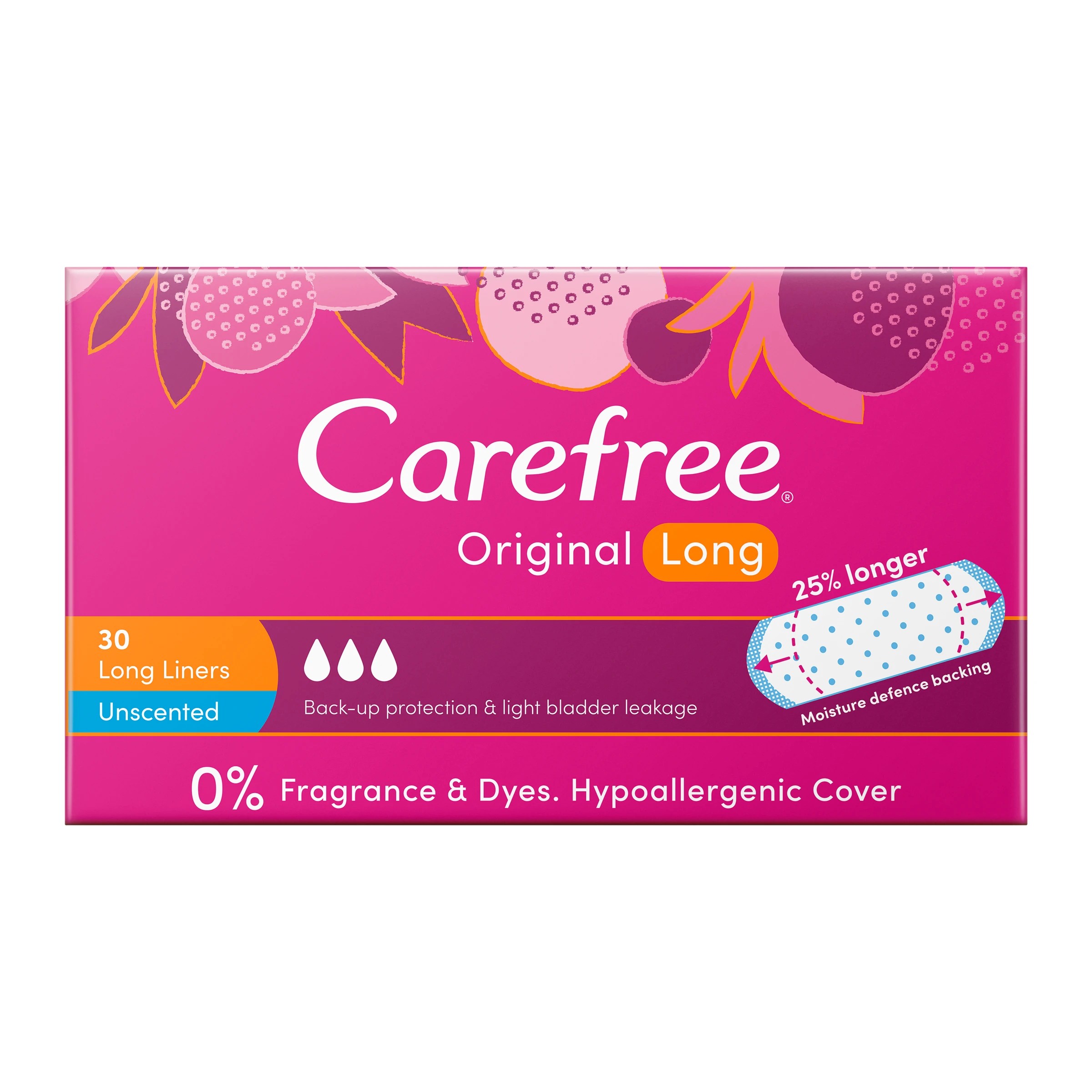 1 30 Pack Carefree Original Long Unscented Liners, 1 of 5